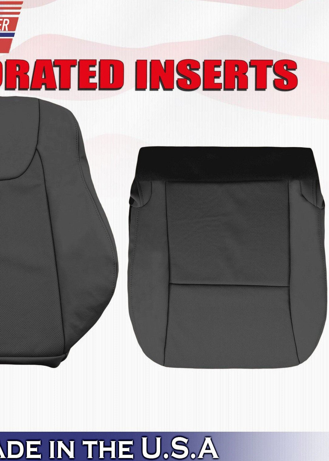2011 For Lexus RX350 RX450H Driver Top & Bottom Perf Leather Seat Covers Black