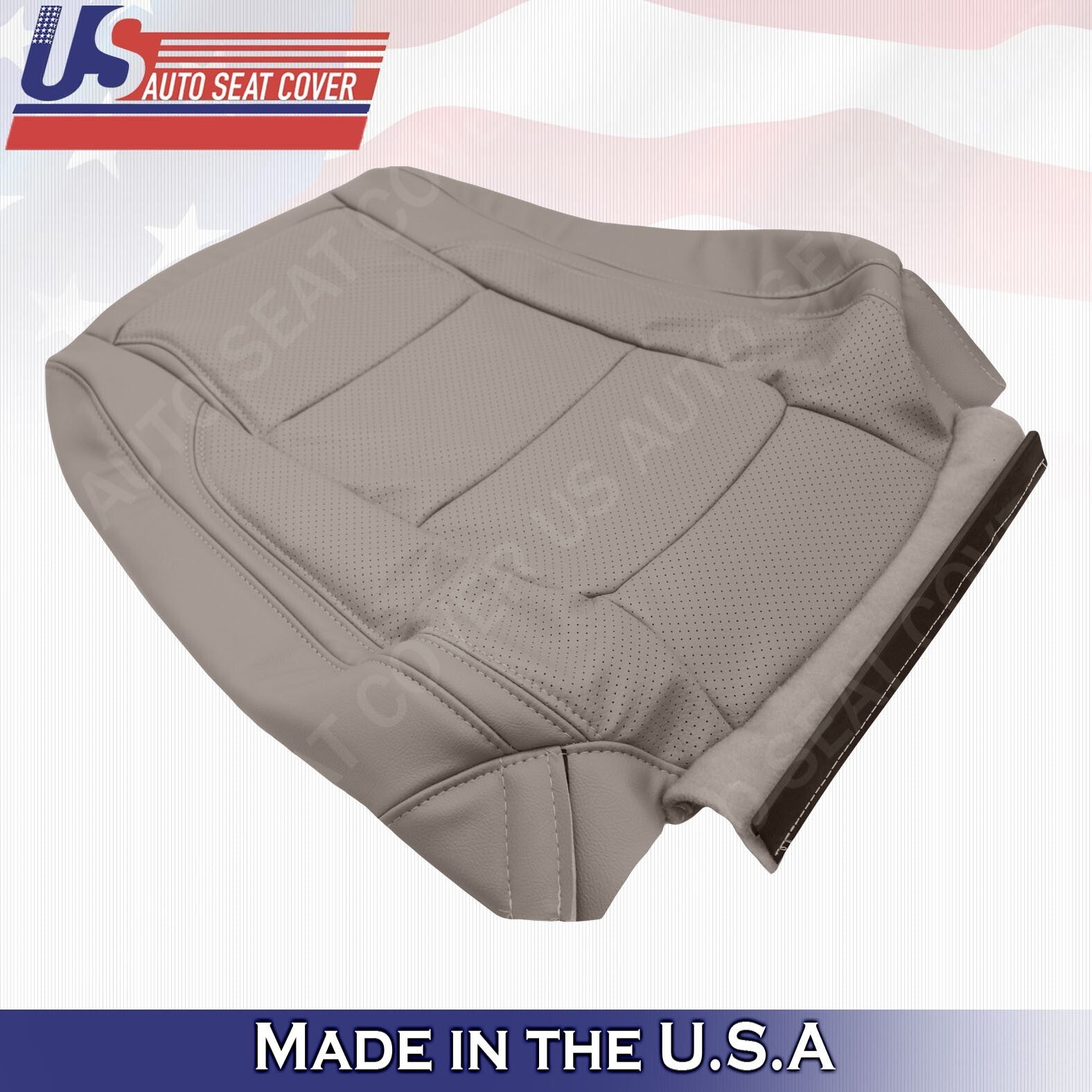 2011 -2015 FITS Ford Explorer Passenger Top&Bottom Leather Seat Cover Stone Gray