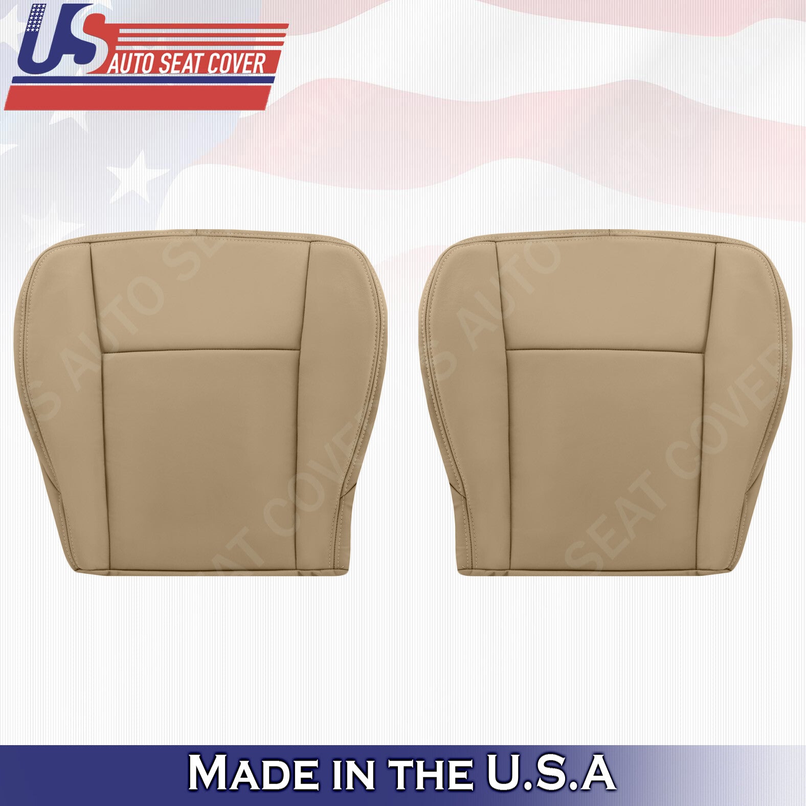 DRIVER PASSENGER Bottom Leather Seat Cover for 2003-2007 Cadillac CTS In "TAN"