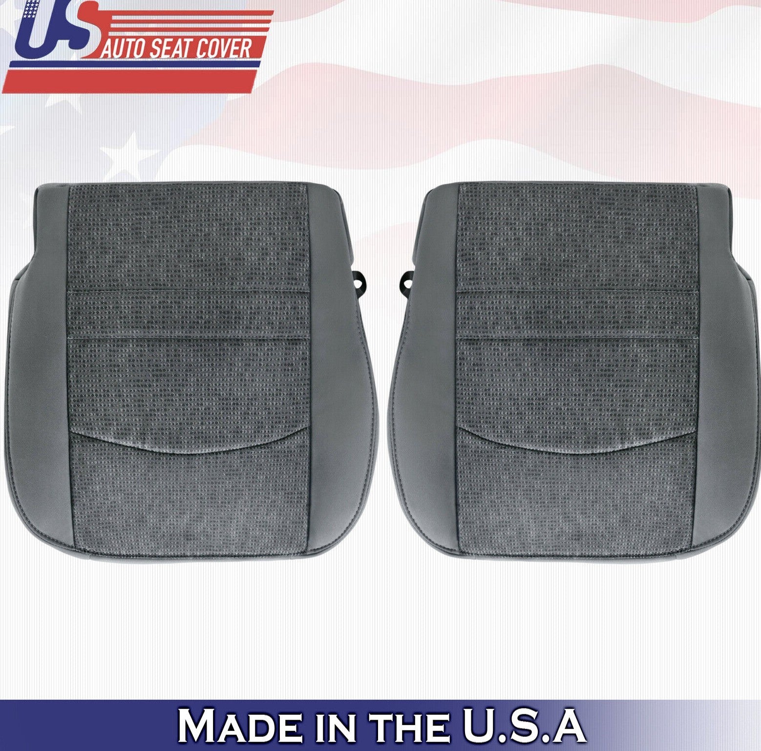 2015 2016 For Dodge Ram 5500 SLT Driver Passenger Bottom Cloth Seat Covers Gray