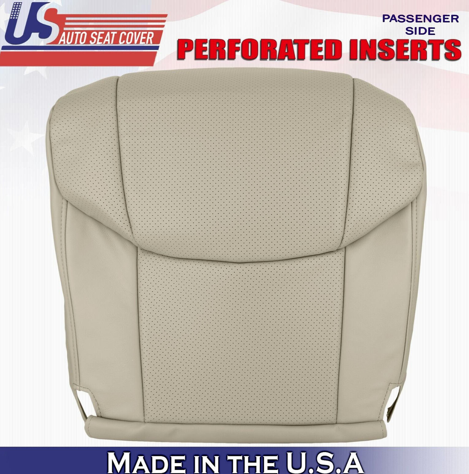 2009 2010 For Toyota Avalon Passenger Bottom Perforated Leather Seat Cover Tan