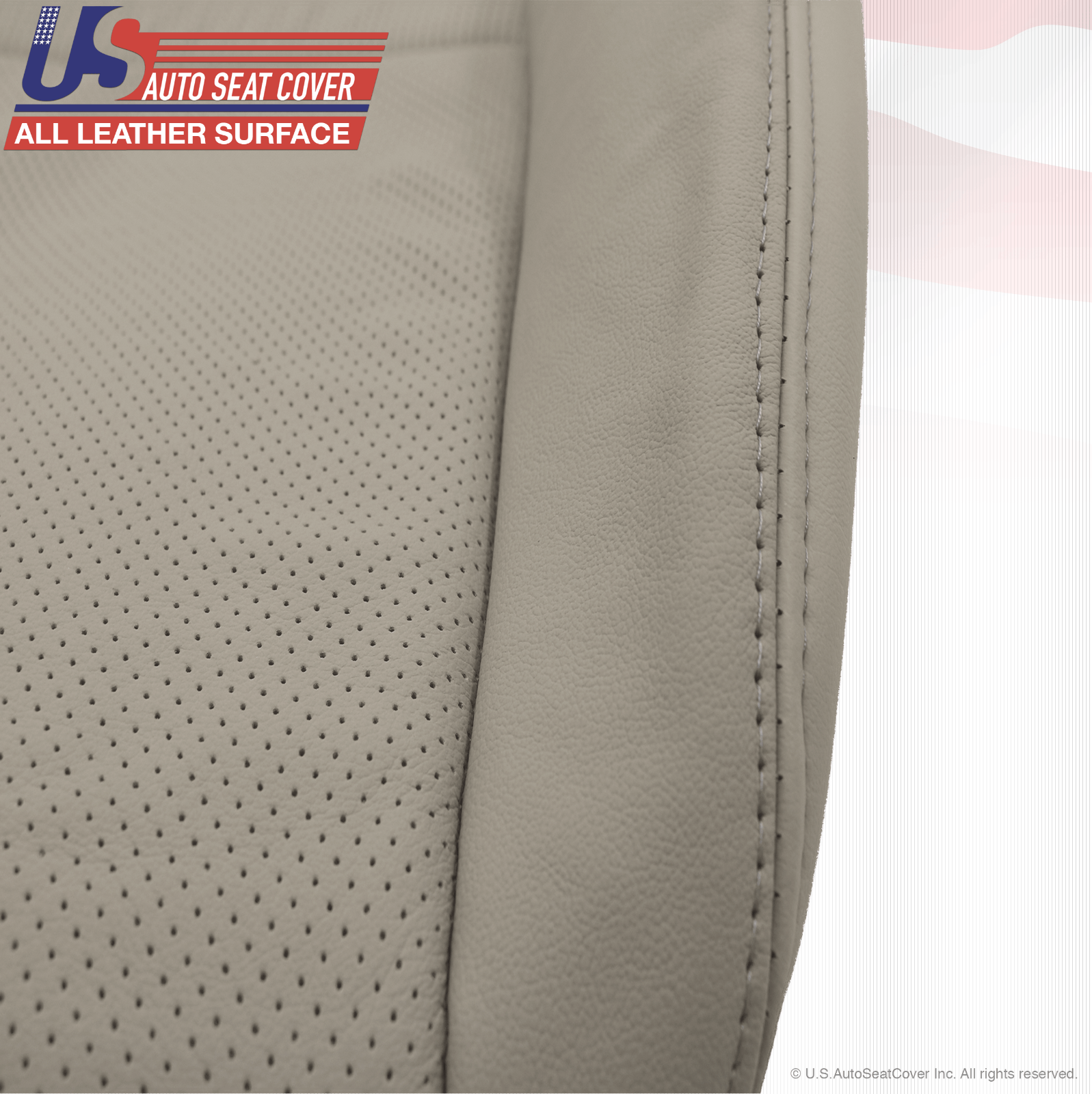Fits 2007 Acura TL Driver Passenger Bottom Leather Seat Cover For Light Gray