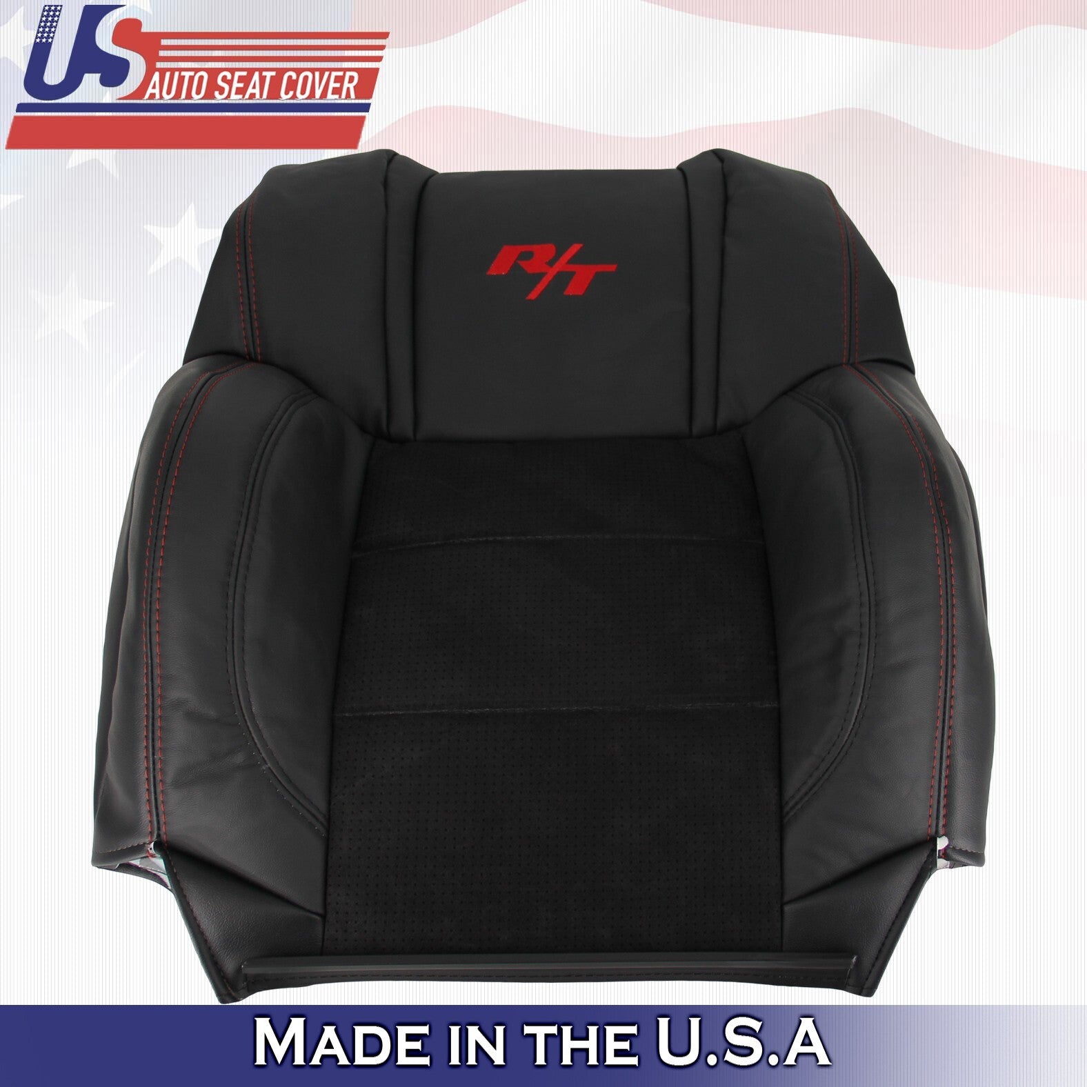 2006 2007 For Dodge Charger RT 2x Top & 2x Bottom Perf Leather Seat Covers Black