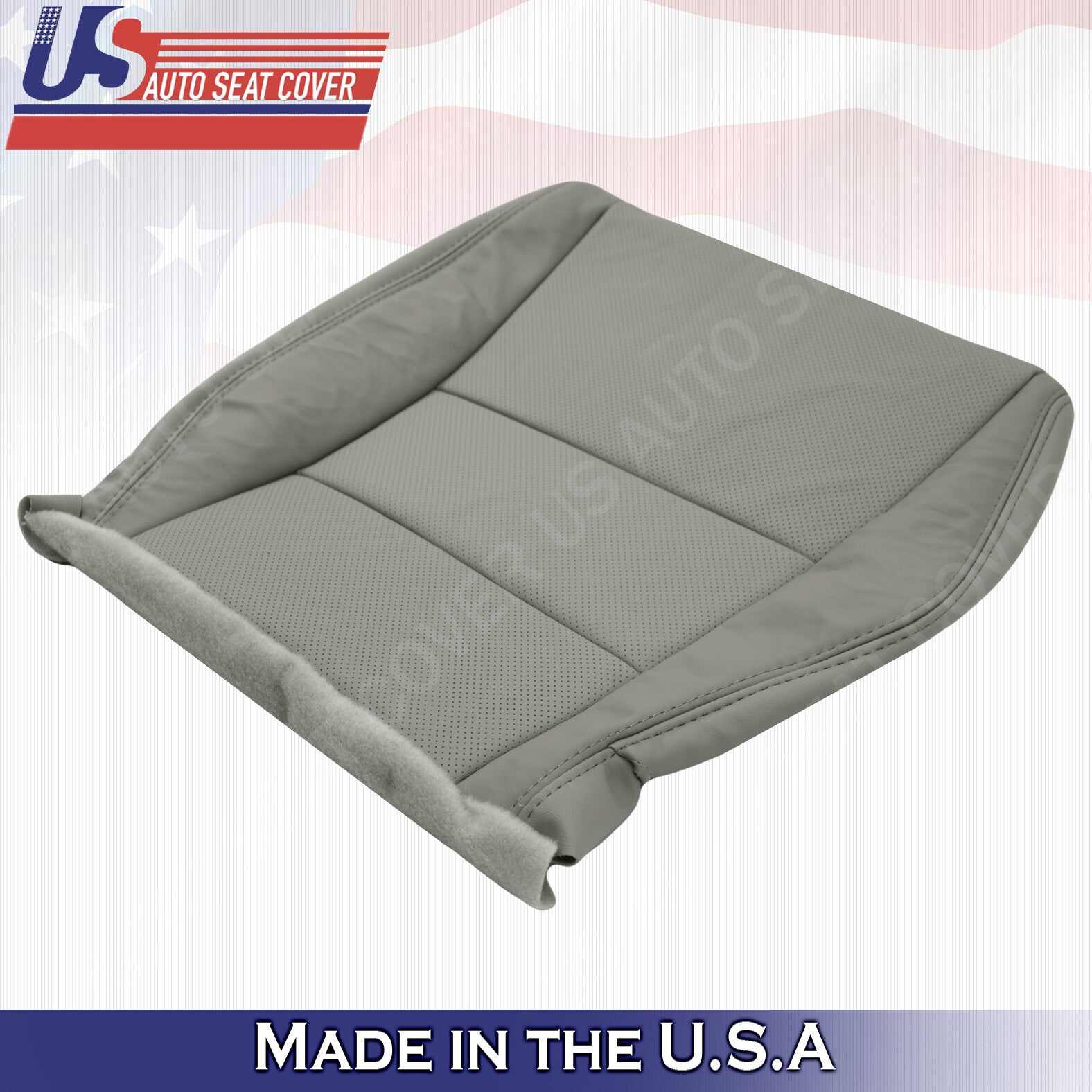 FOR 2007- 2012 Acura RDX DRIVER Bottom PERFORATED LEATHER Seat Cover in GRAY