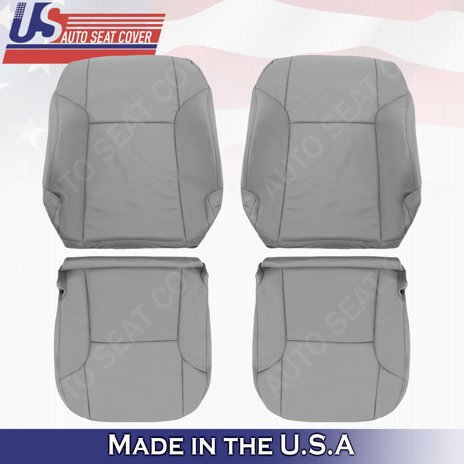 FRONT SET Tops & Bottoms Leather Seat Cover GRAY Fit 2003 to 2009 Toyota 4Runner