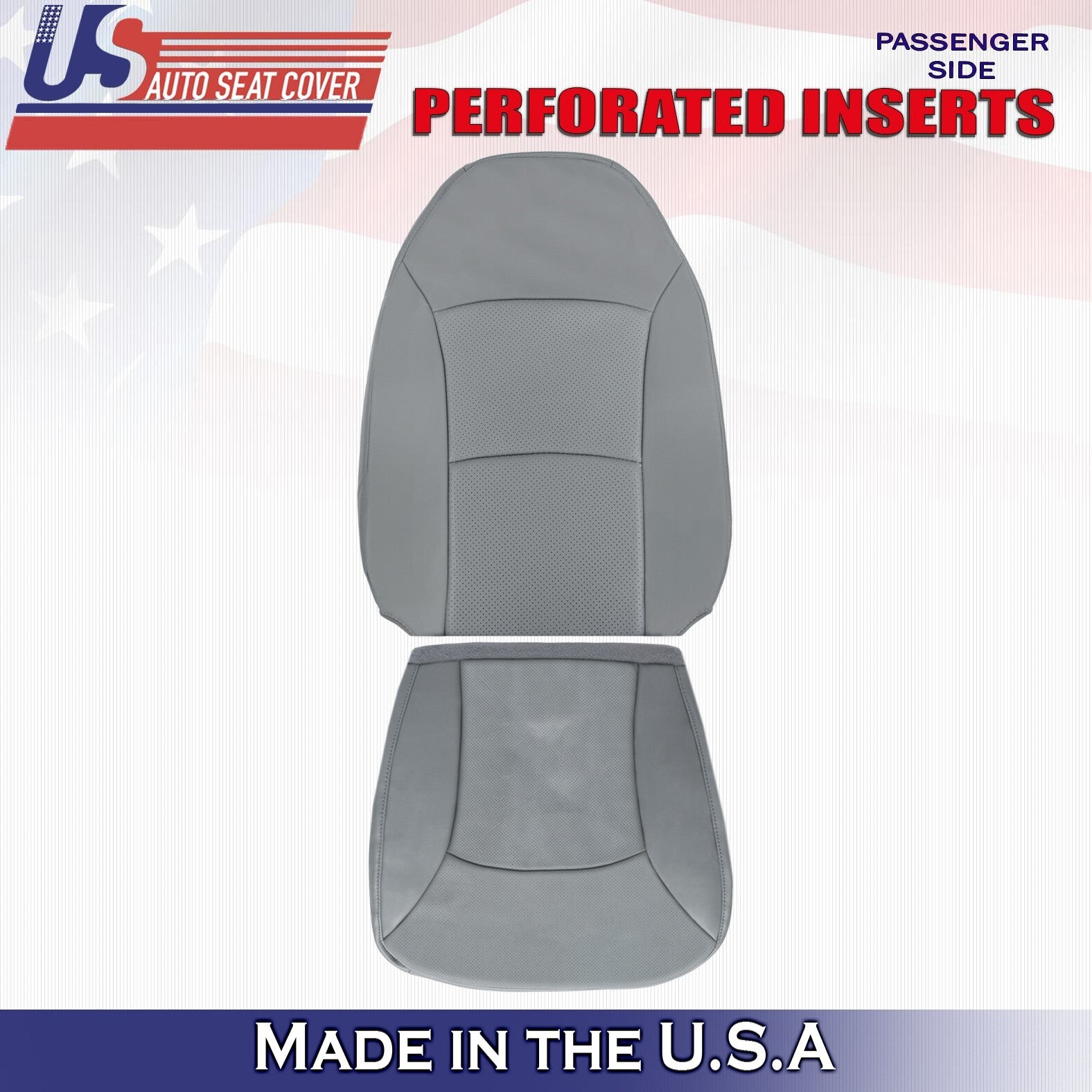 2000 2001 2002 Fits Ford E150 Passenger Top & Bottom Vinyl Perforated Cover Gray