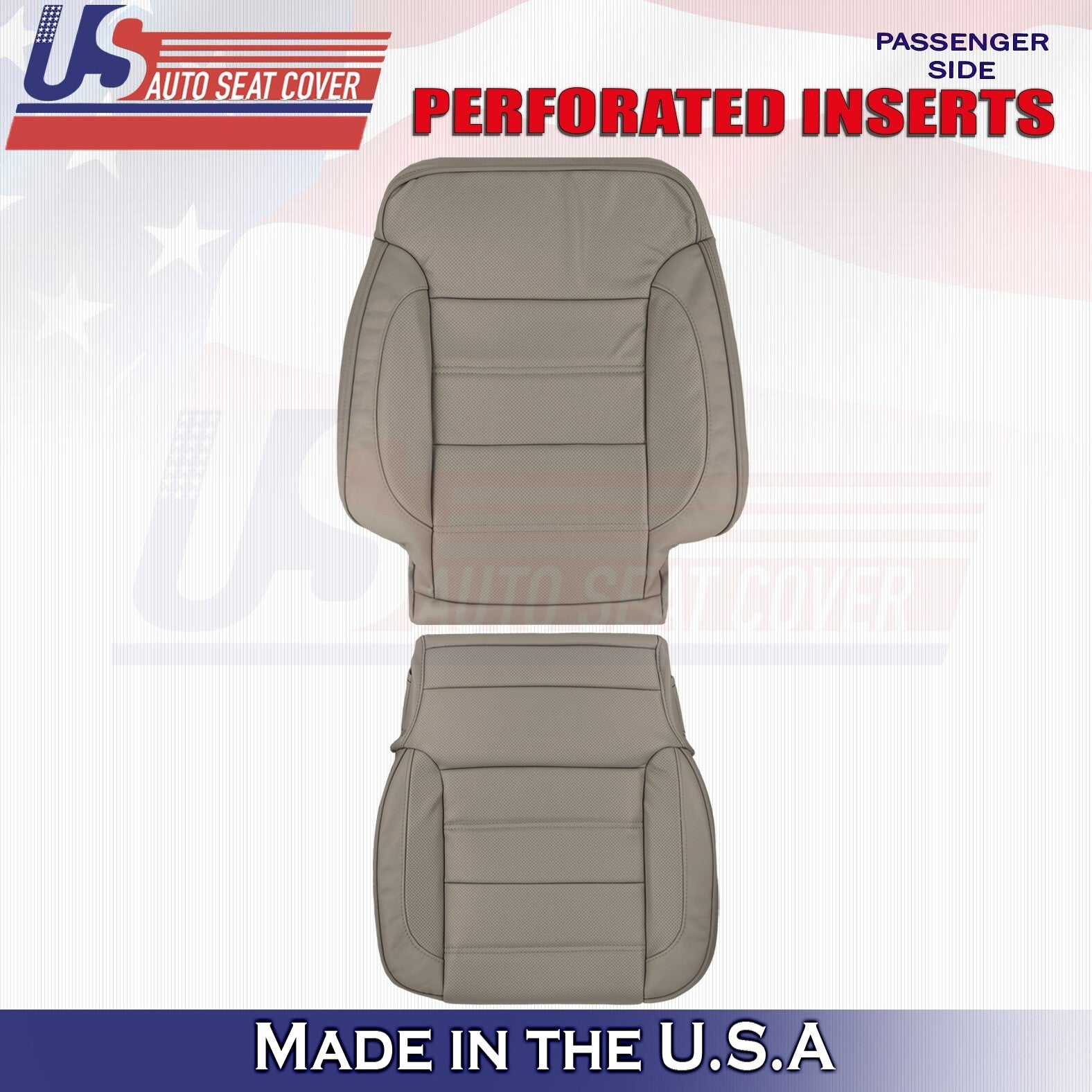 2014 to 2019 For GMC Sierra Denali Passenger Top & Bottom Leather Cover Dune Tan