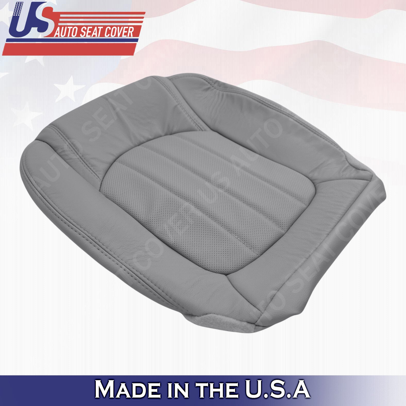 2008 to 2012 Buick Enclave Front lower Bottom Perforated Leather Seat Cover Gray