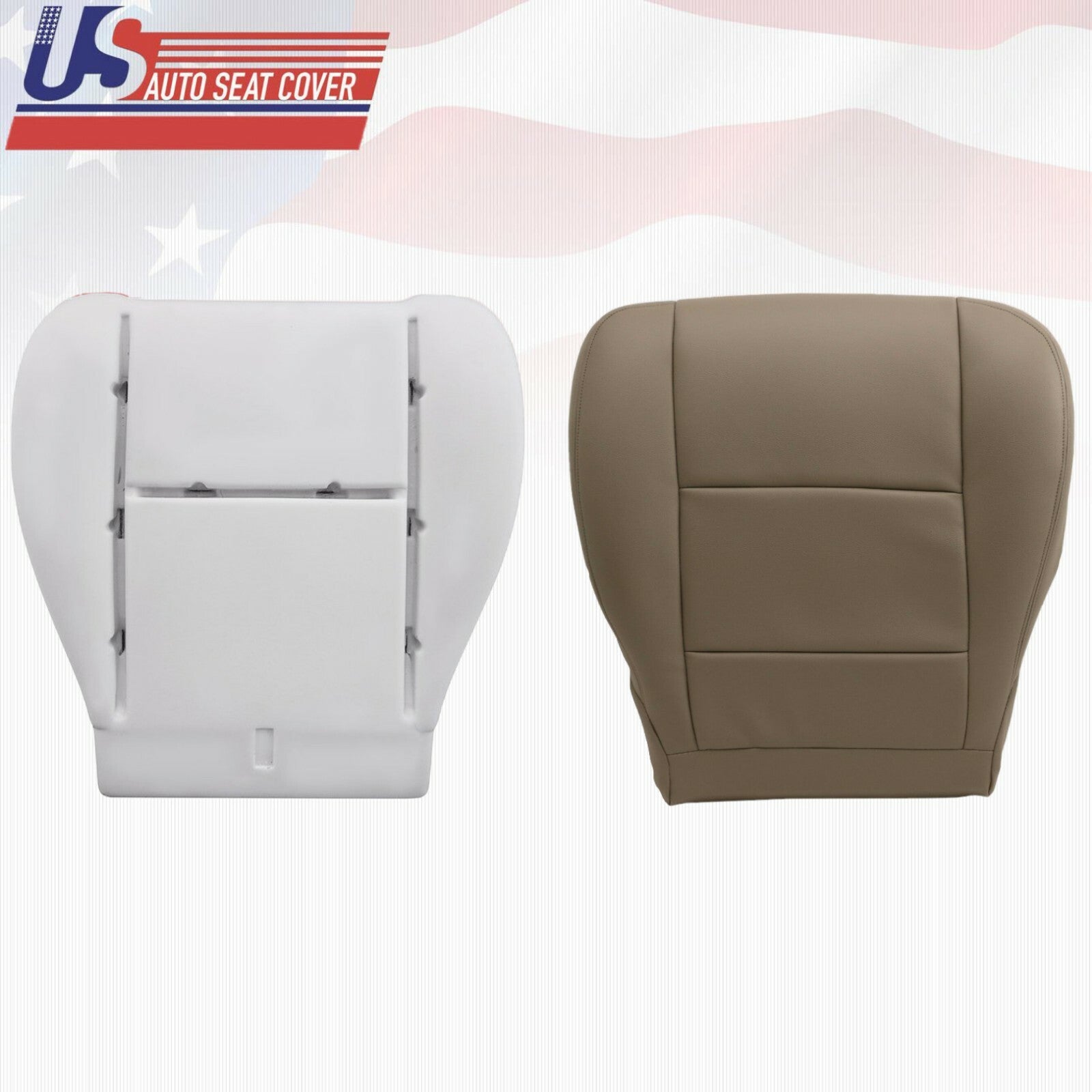 FRONT ROW BOTTOM TAN LEATHER COVER & FOAM CUSHION FOR 2000 01 02 03 2004 TUNDRA