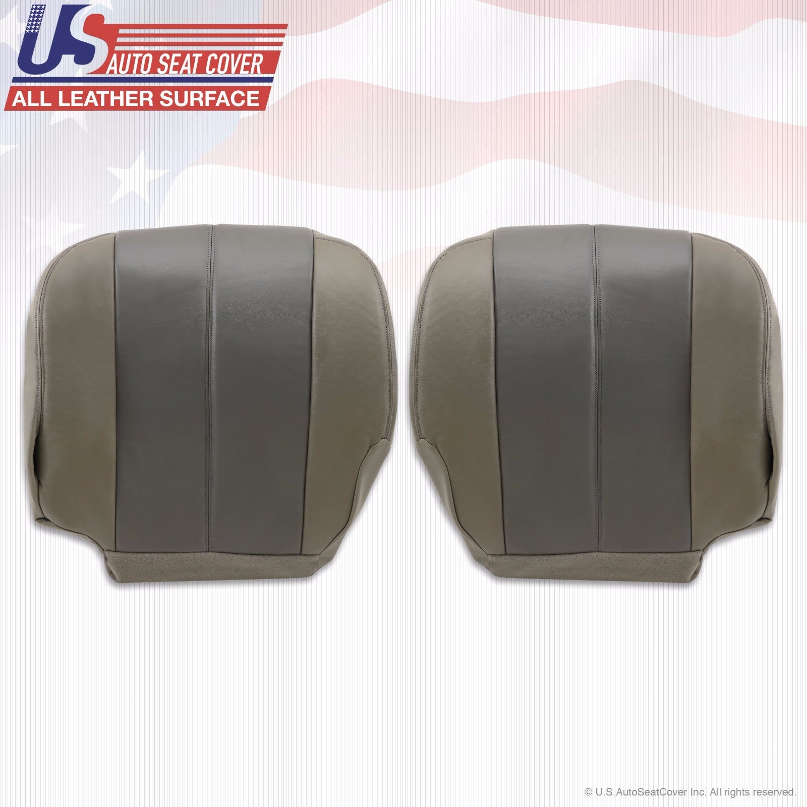 2001 GMC Yukon Denali Driver & Passenger Bottom Leather Seat Cover 2-Tone GRAY