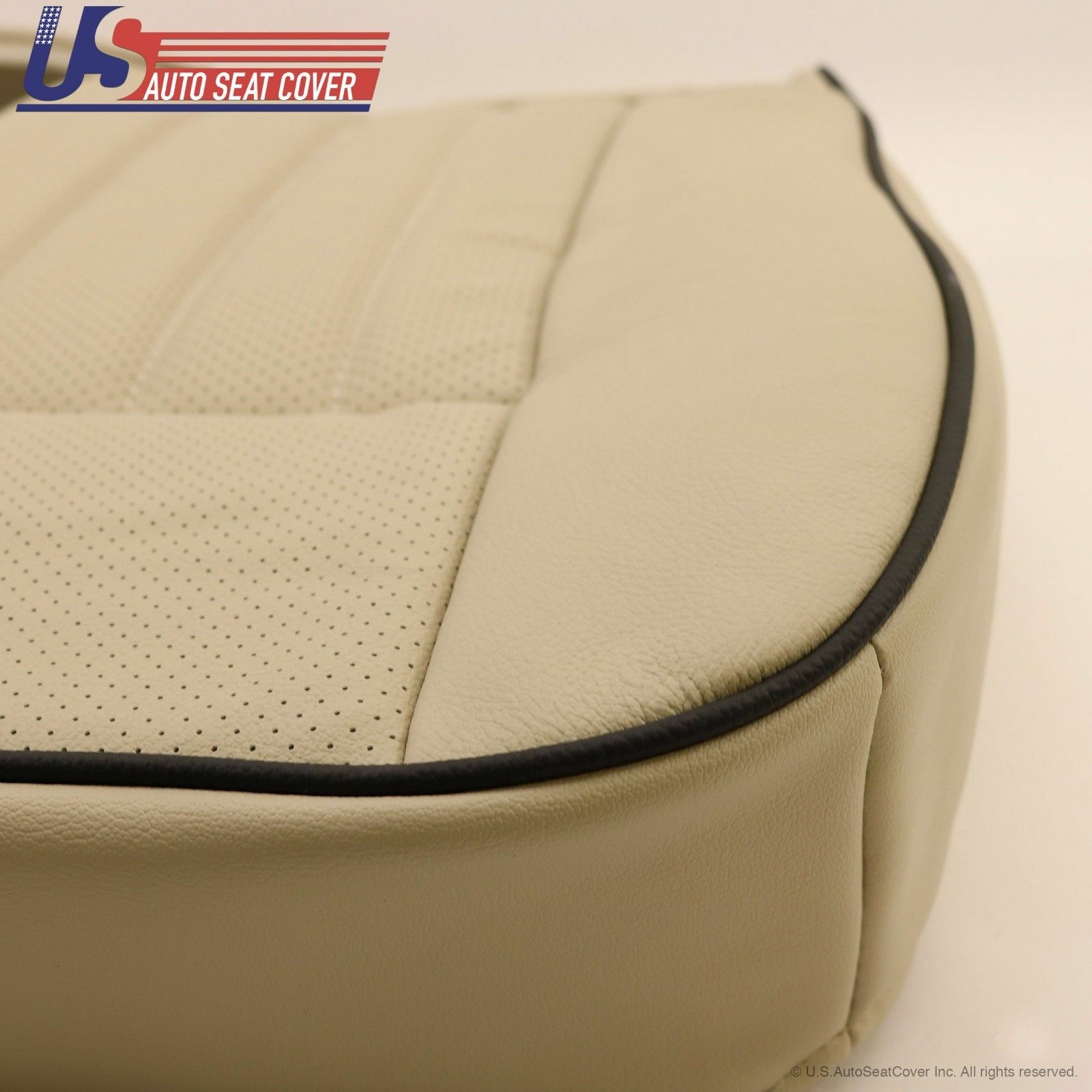 2006 Lincoln Navigator Passenger Bottom Perforated Leather Seat Cover Camel Tan