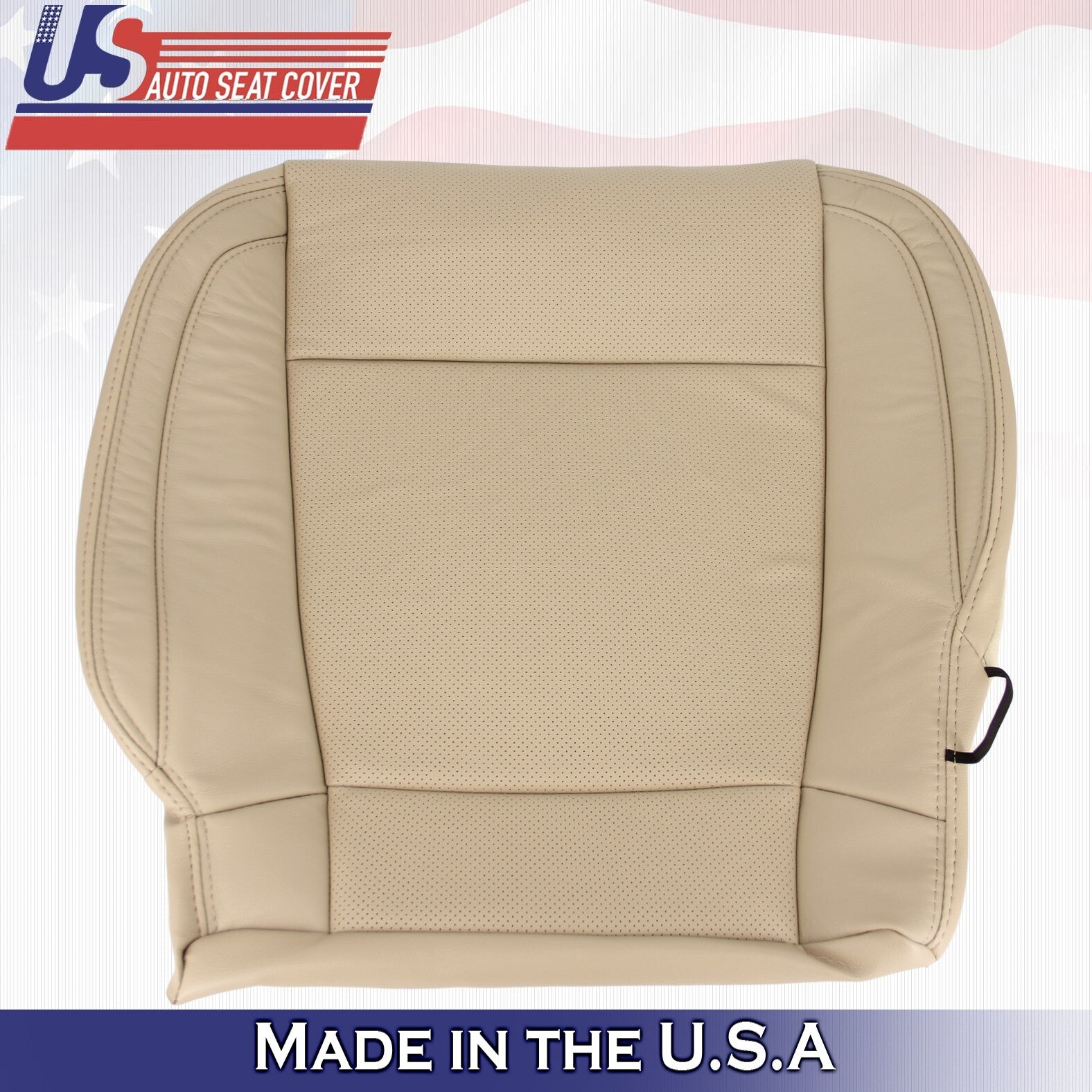 2015 to 2017 Fits Ford F150 Lariat 2xTops & 2x Bottoms Perf Leather Covers Tan