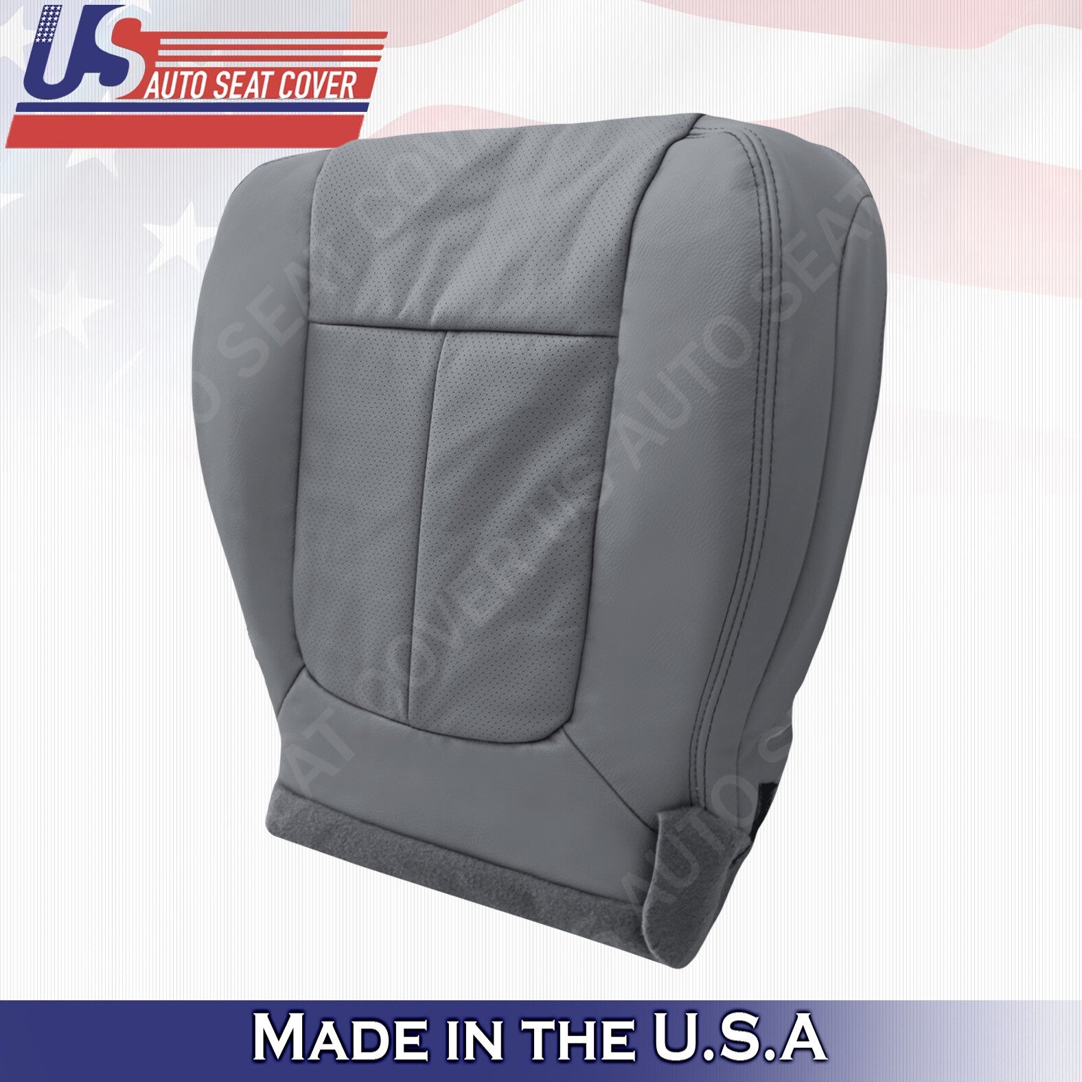 2011 to 2014 Fits Ford F150 Lariat Driver Bottom Perforated Leather Cover Gray