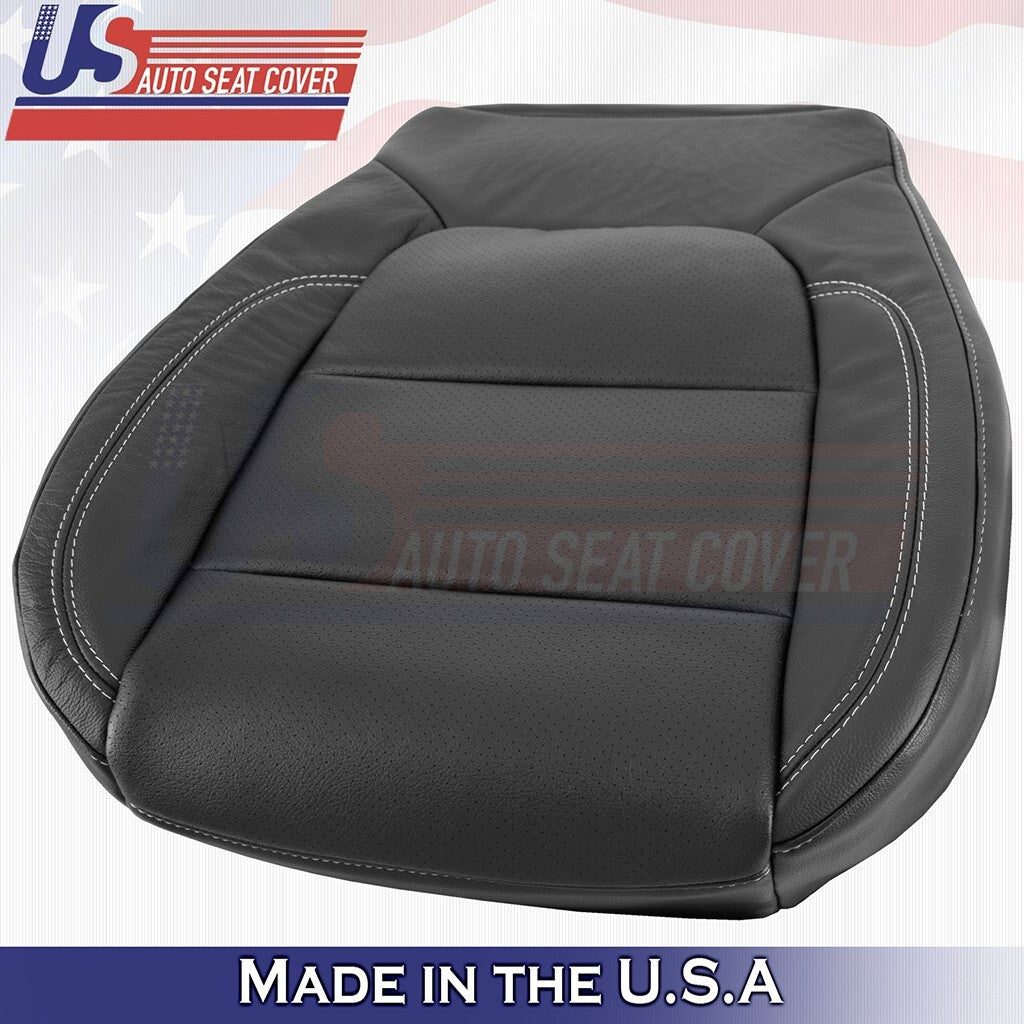 2019 to 2023 For Chevy Silverado SLT Passenger Bottom Perf Leather Cover Black