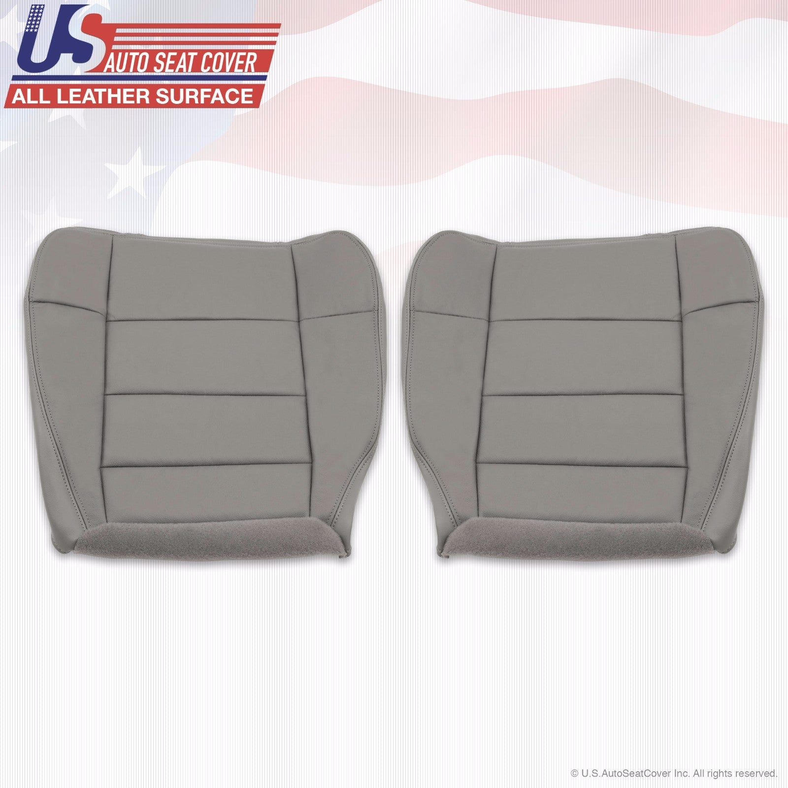 2001 to 2003 Fits Ford F-150 Lariat Driver& Passenger Bottom Leather Covers Gray