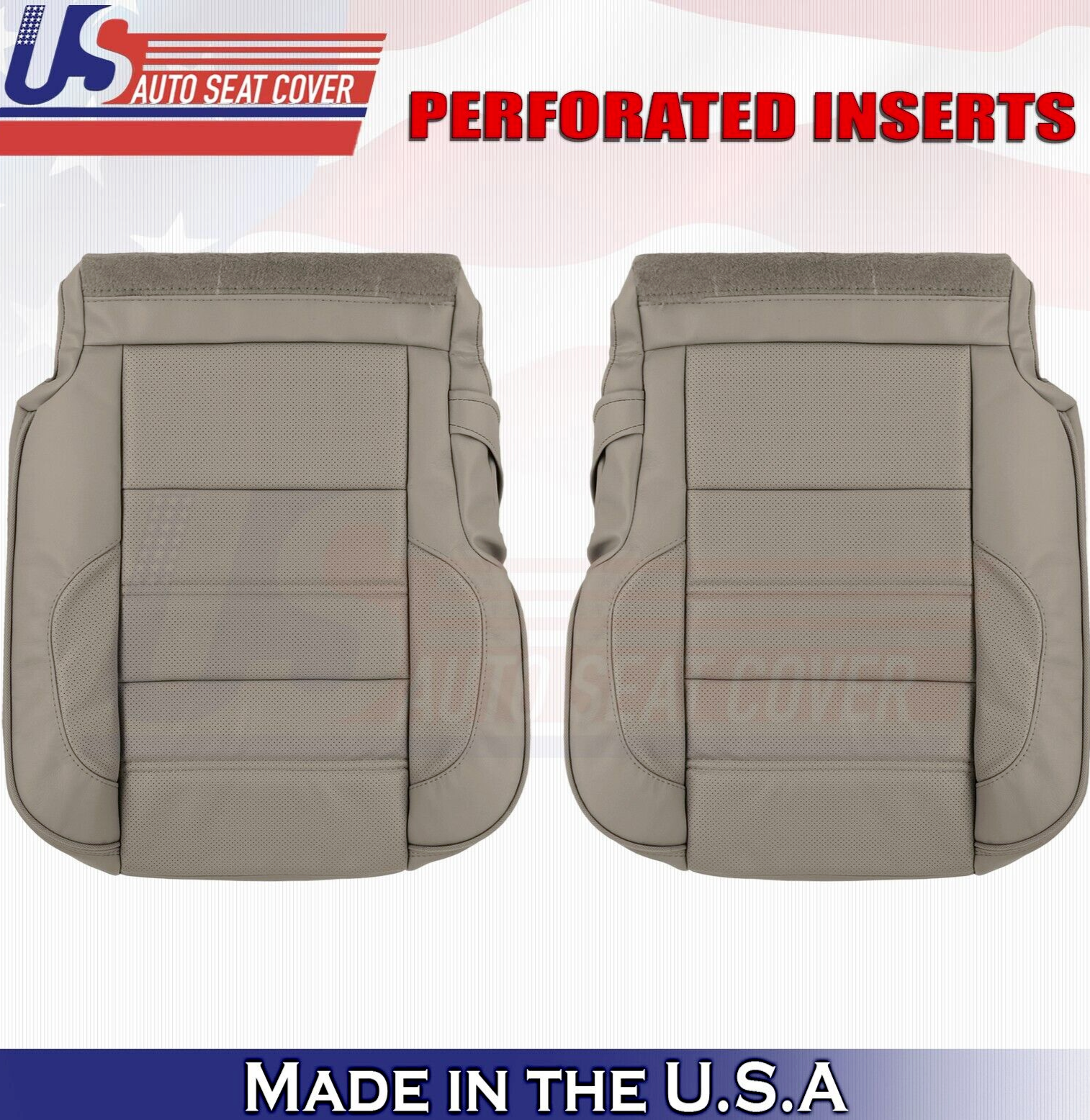 2018 For GMC Sierra Denali Rear Driver Passenger Bottom Leather Seat Covers Tan