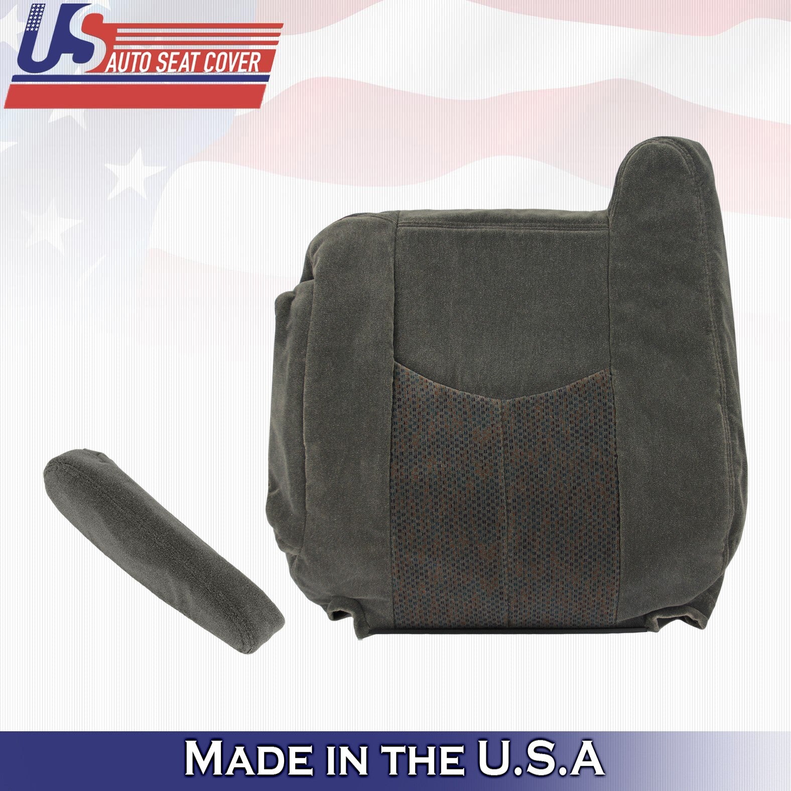 2003 For Chevy Silverado 1500 2500 3500 Driver Top & Armrest Cloth Covers Gray