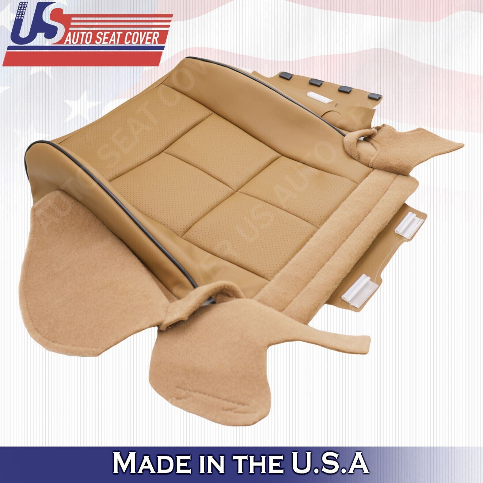 2011 to 2014 Fits Lincoln Navigator Front Set Leather Seat Covers Canyon Tan