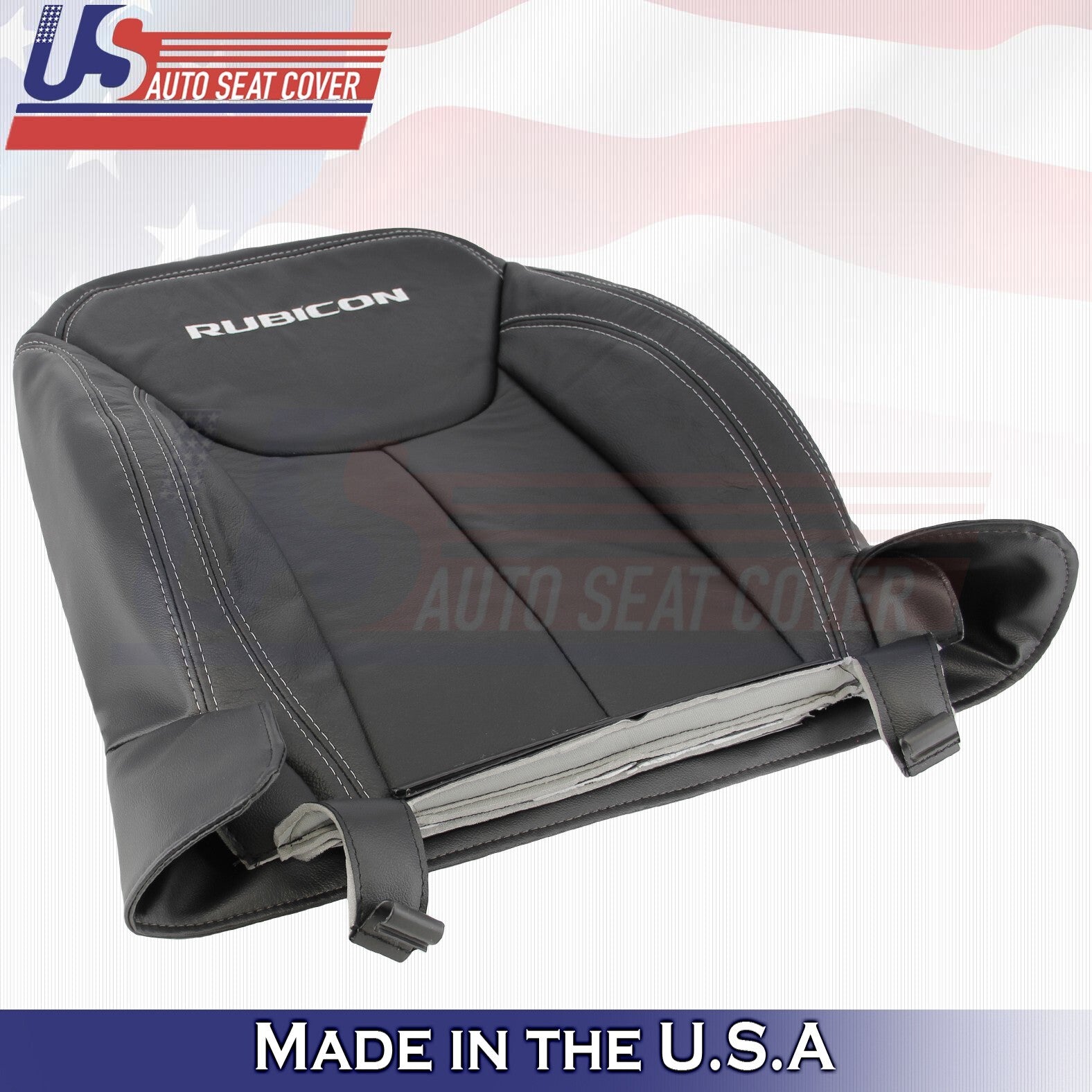 2011-2017 Fits Jeep Rubicon Driver & Passenger Bottoms &Tops Leather Cover Black