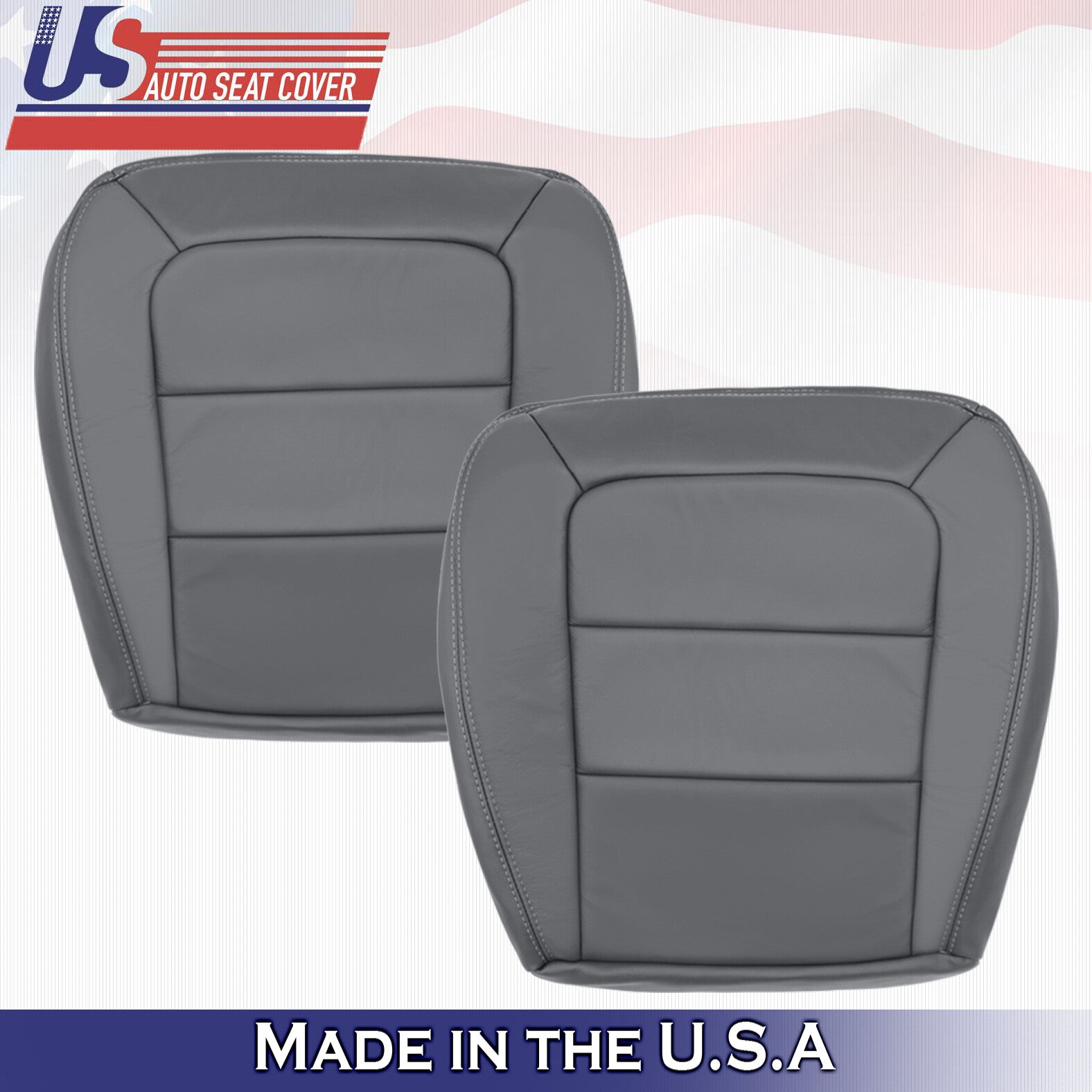 2001 - 2003 Driver & Passenger Bottoms Leather Covers Gray Ford Explorer Sport