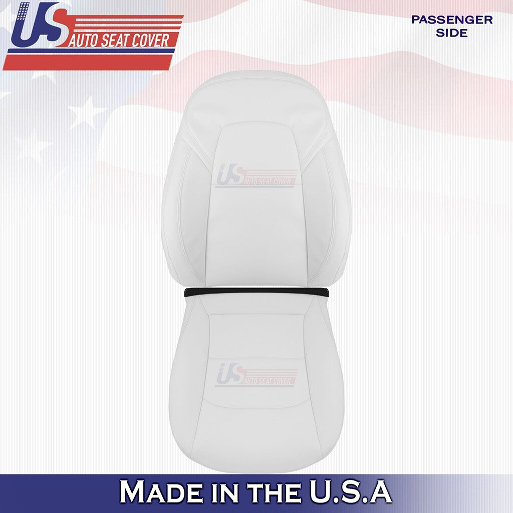 2020 to 2024 Fits Tesla Model Y PASSENGER Bottom & Top Vinyl Seat Cover White