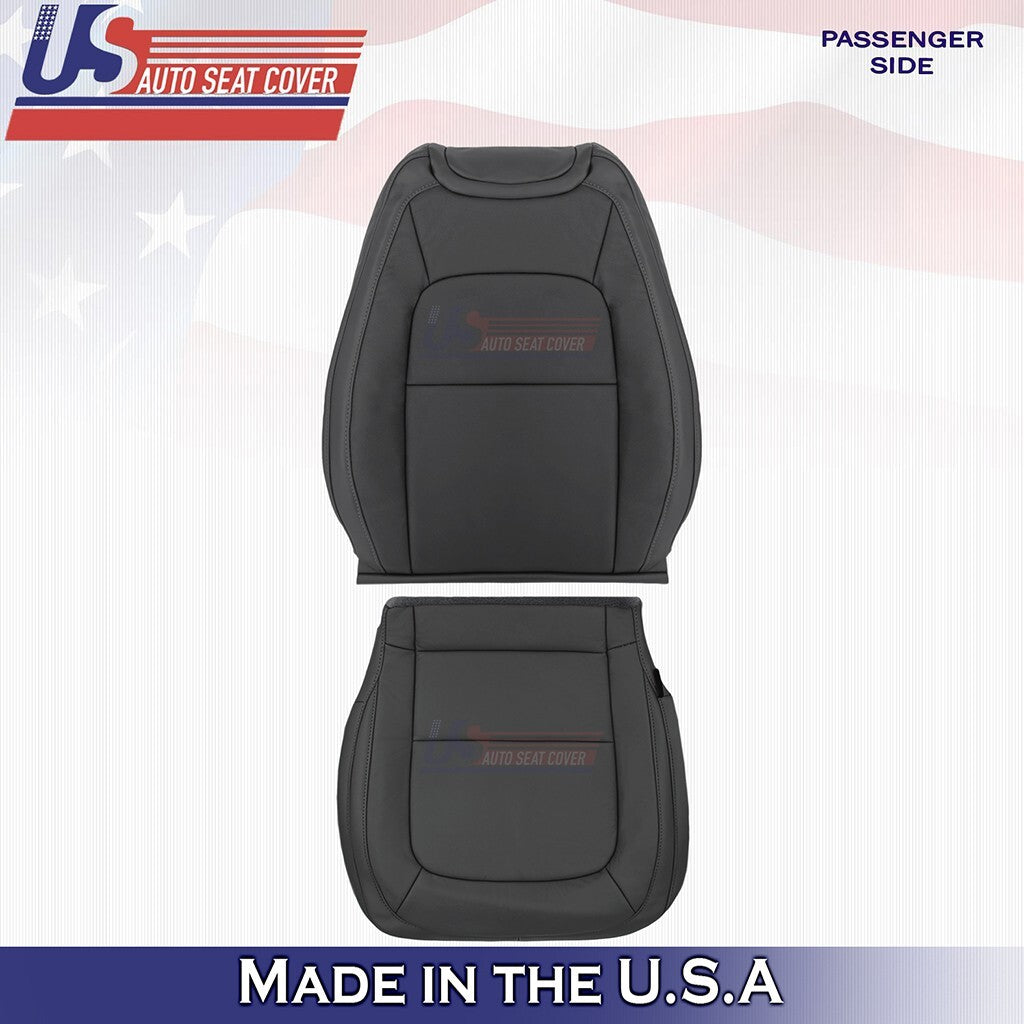 2015 to 2022 For Chevy Colorado Front Set Tops &Bottoms Leather Seat Cover Black