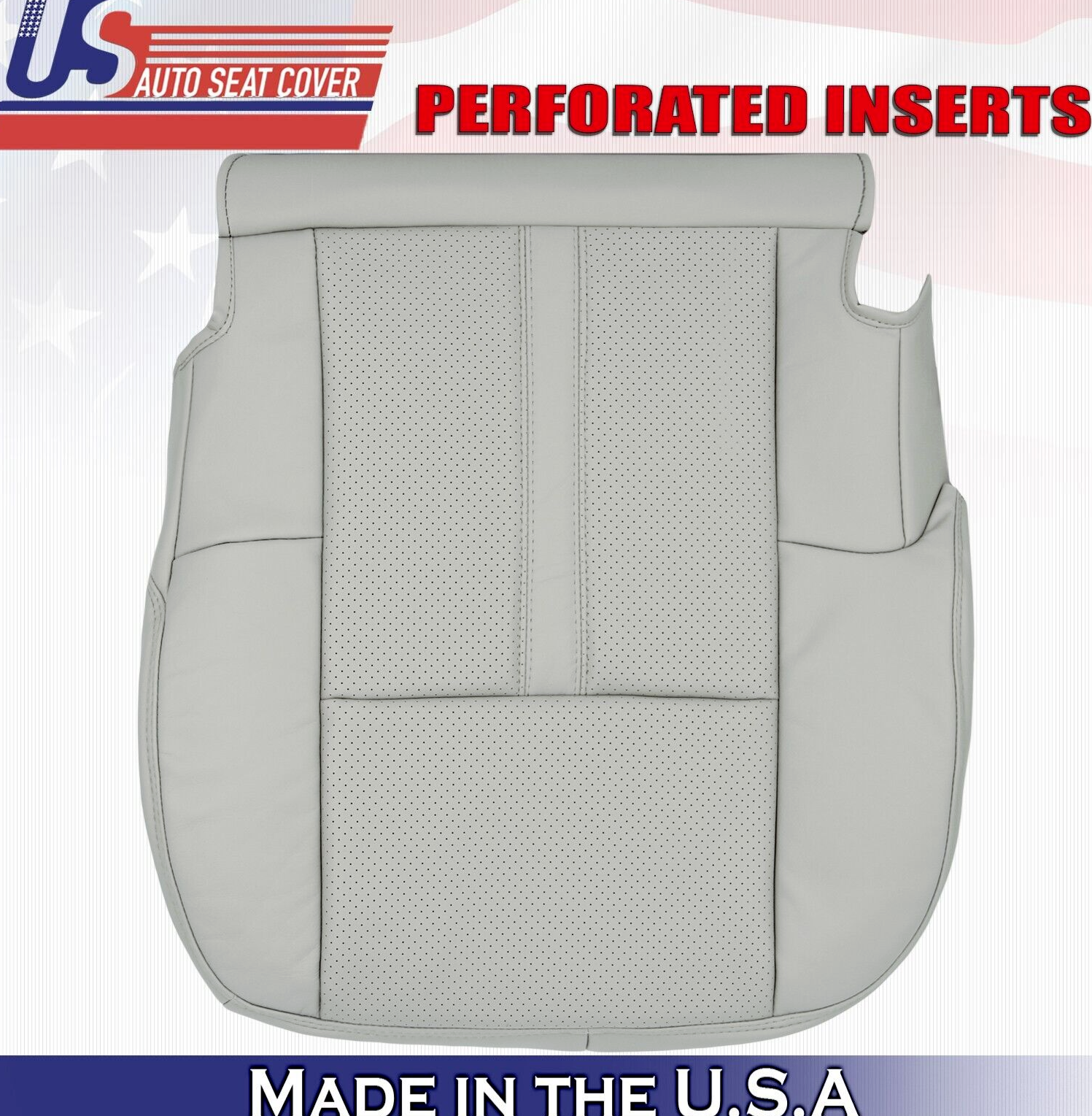 2018 2019 For Lincoln MKT Front Driver Bottom Perforated Leather Seat Cover Gray