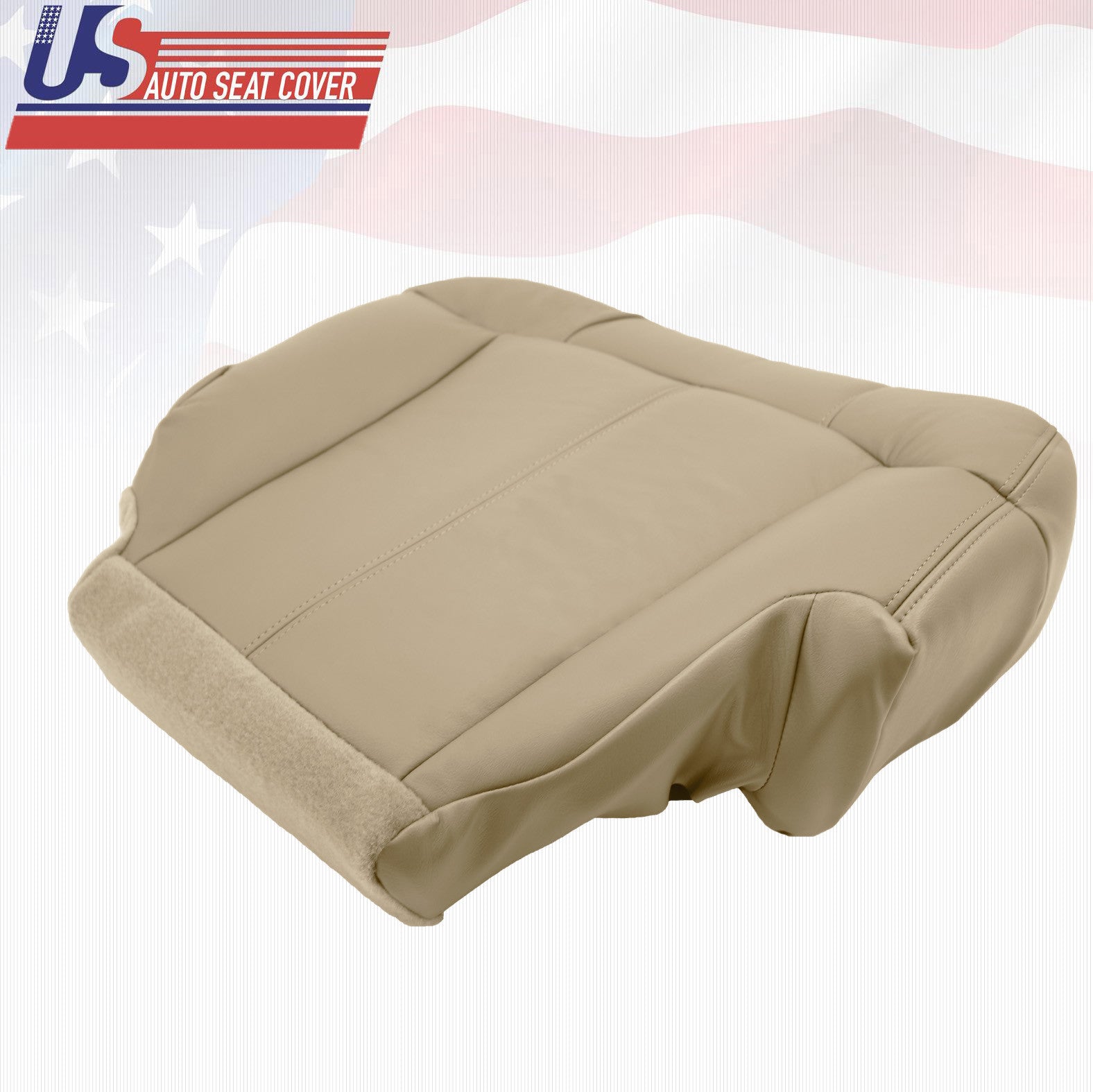 2000 2001 2002 Chevy Tahoe Driver & Passenger Bottom Vinyl Seat Cover Light Tan
