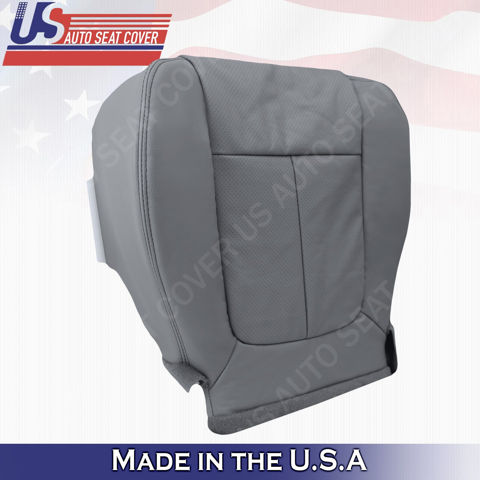 2011 to 2014 Fits Ford F150 Lariat Driver Bottom Perforated Leather Cover Gray