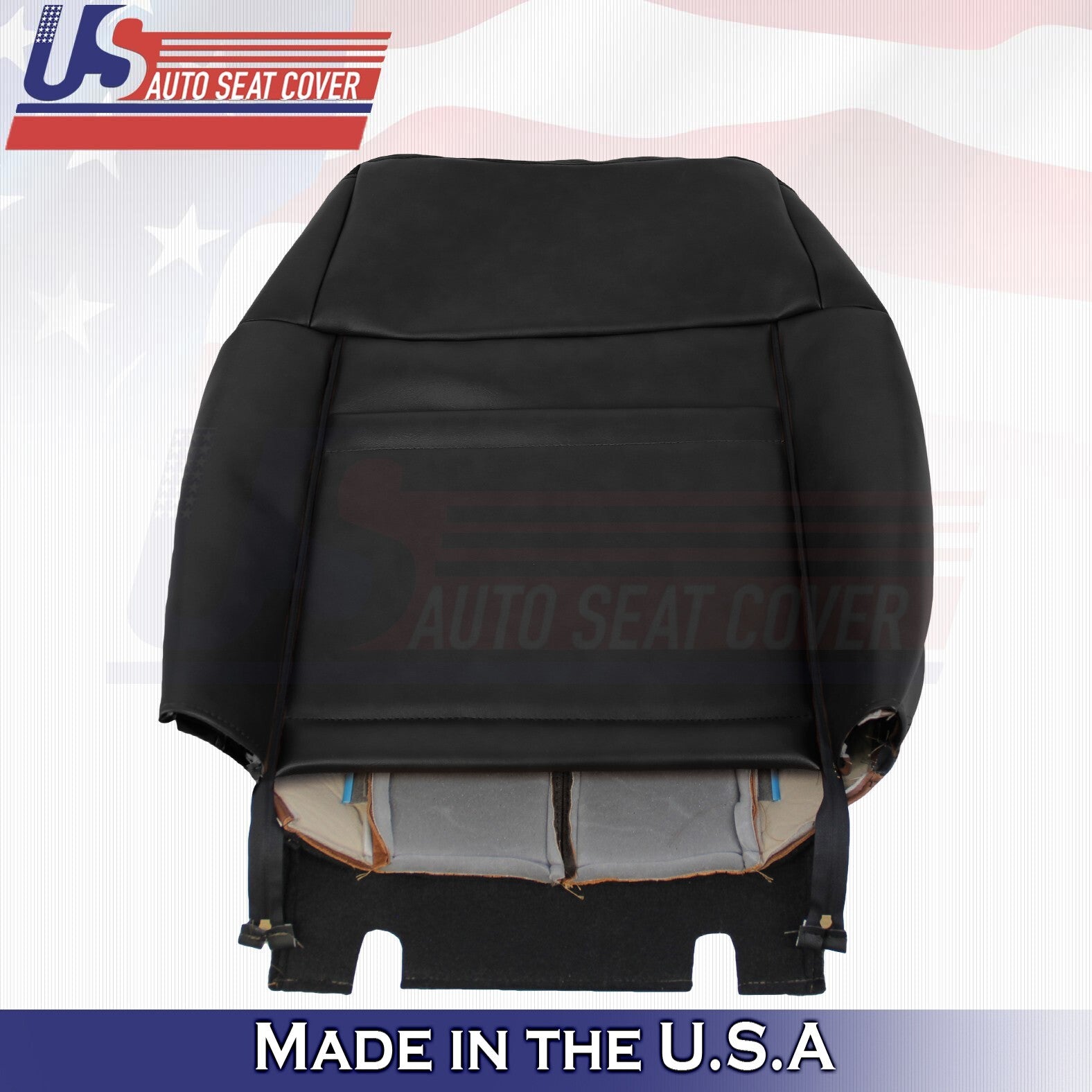 2013 to 2016 For Ford F450 F550 Platinum Driver Top Leather Seat Cover Black