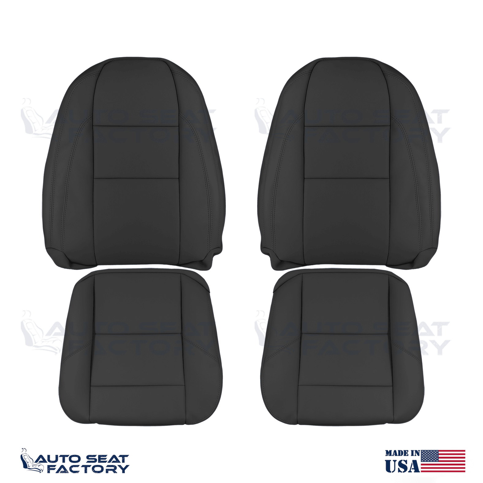 Fits 2007 - 2010 Volvo C70 Left & Right Top & Bottom Black Vinyl Seat Covers