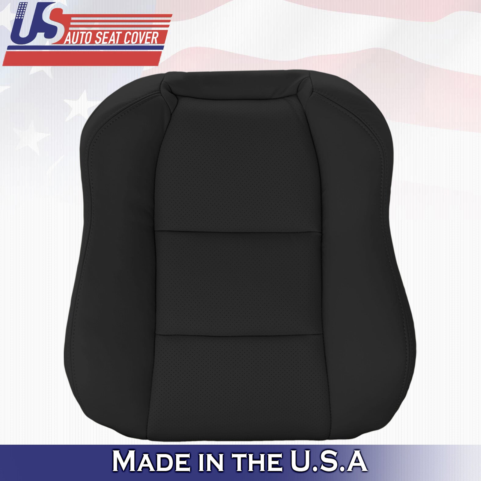 2004 Fits Acura TL Driver Passenger Top & Bottom Perforated Leather Covers BLK