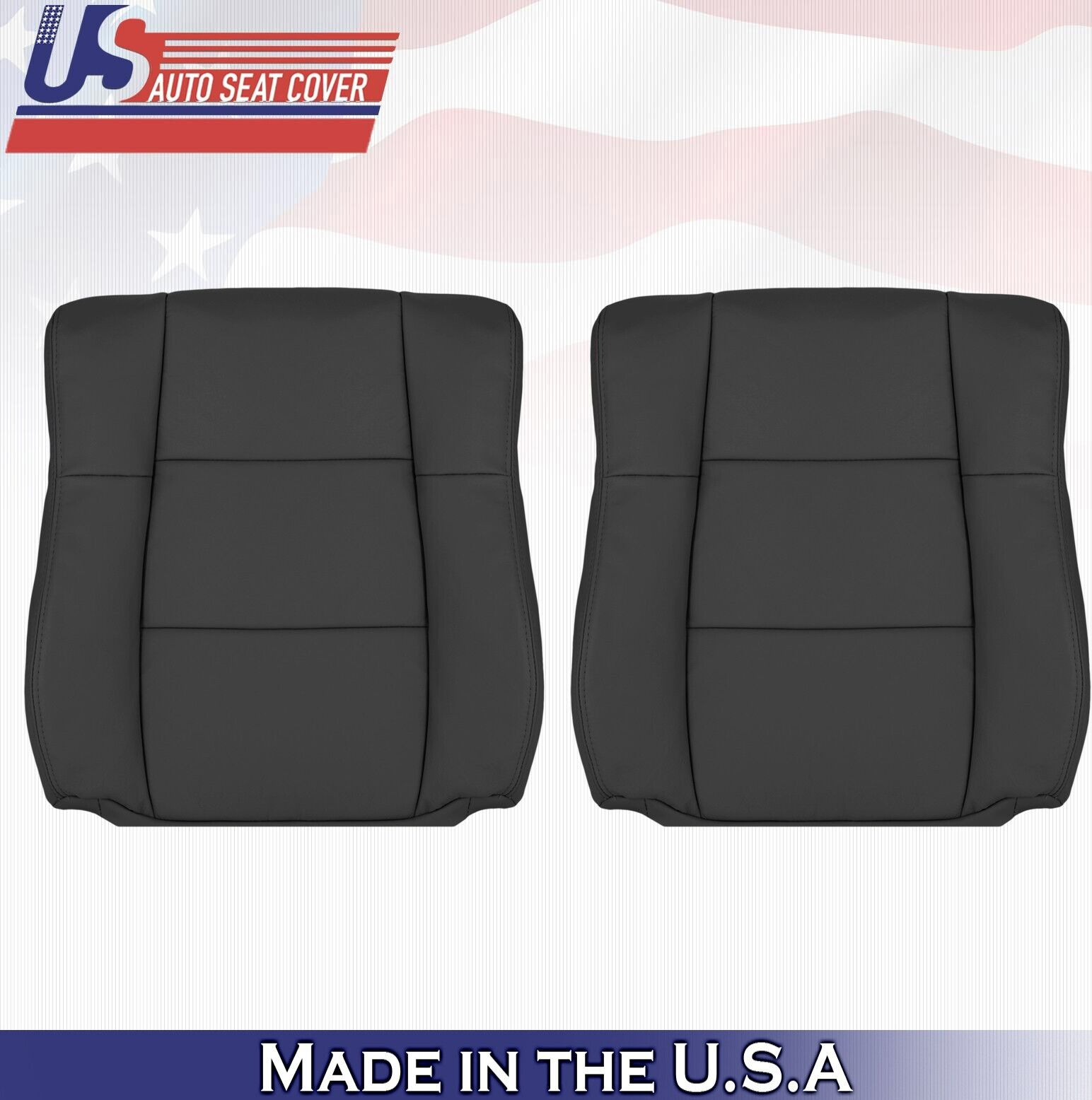 1999 2000 2001 For Lexus ES300 Driver & Passenger 2x Top Leather Seat Covers BLK
