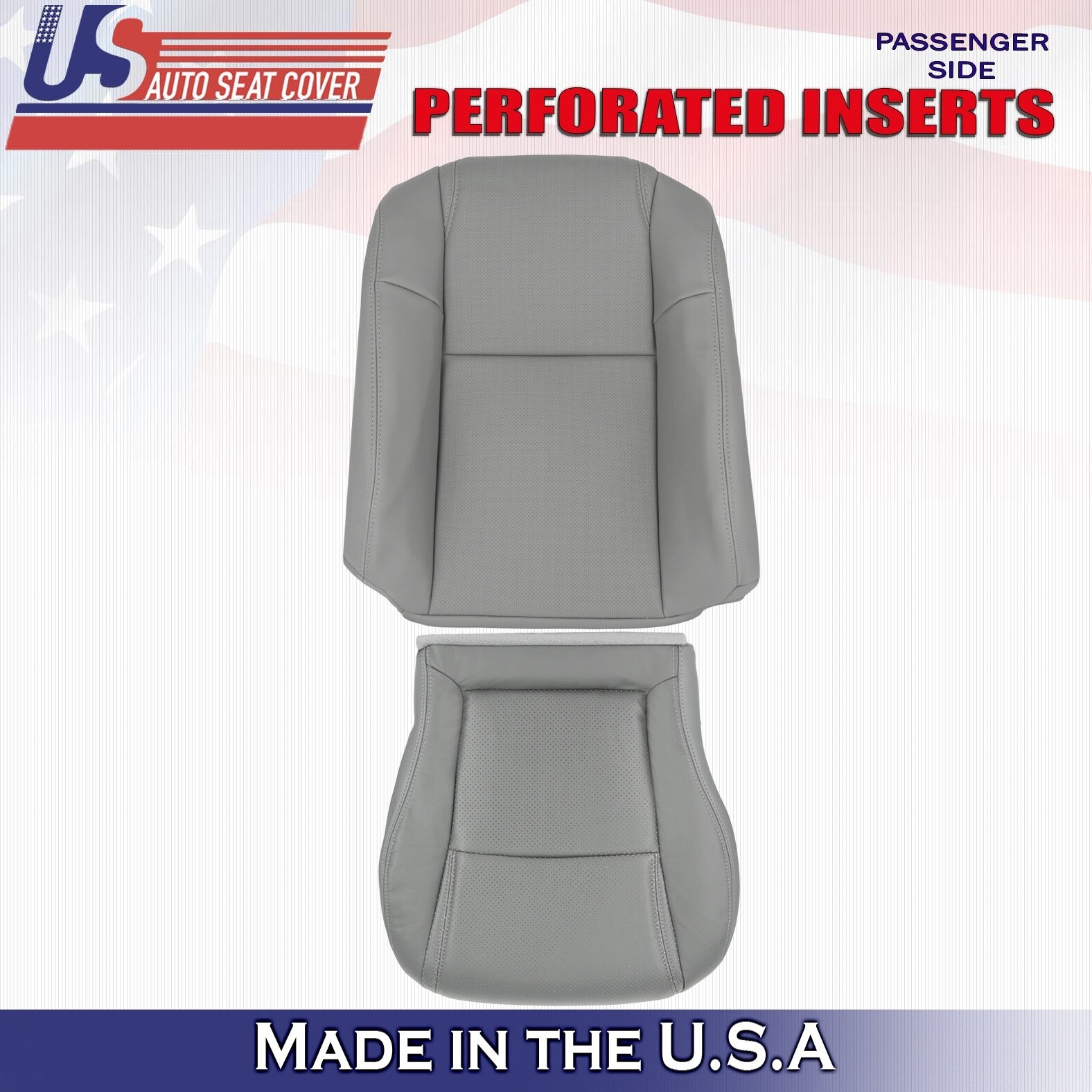 2003 2004 2005 For Honda Pilot Passenger Top & Bottom Leatherette Covers Gray