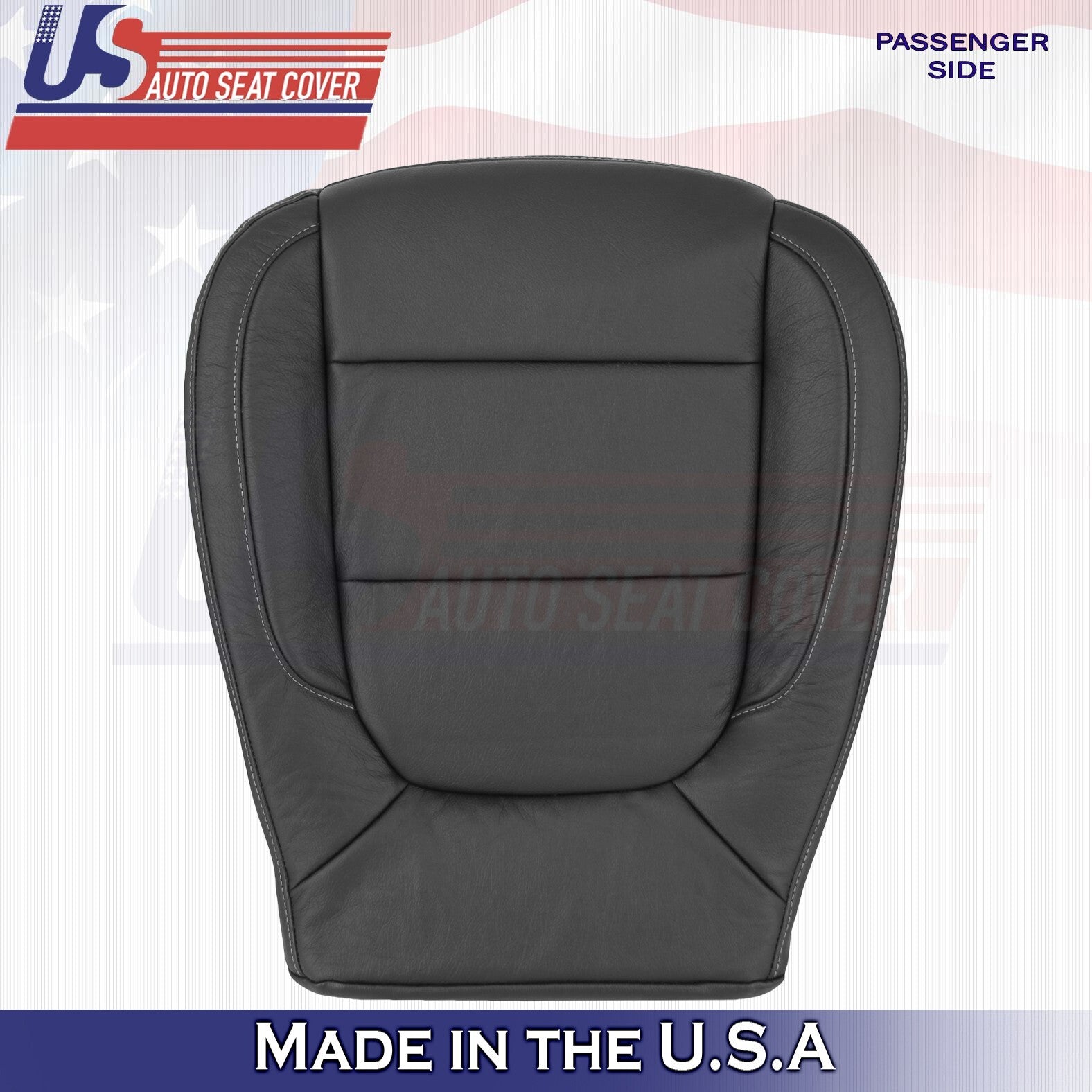 2021 For Chevy Silverado 1500 WT Driver & Passenger Bottom Leather Covers Black