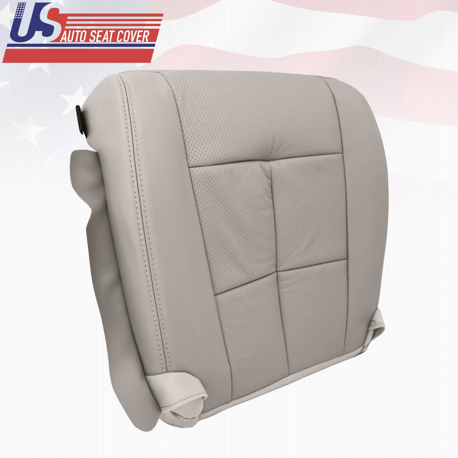2007 to 2013 Lincoln Navigator Passenger Bottom Leather Seat Cover in Light Gray