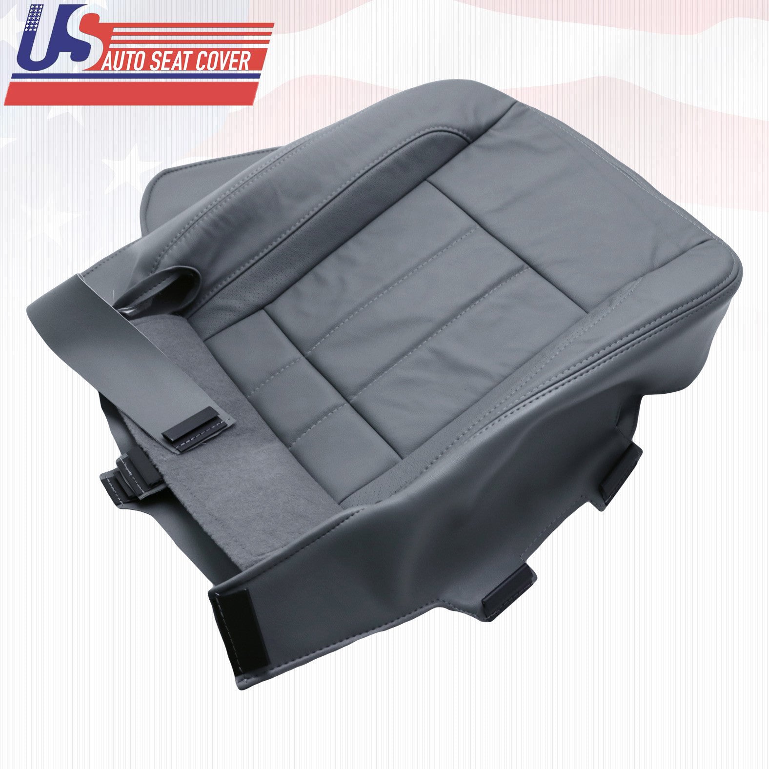 For 2009 For Dodge Ram 2500 Driver Bottom Leather Replacement Seat Cover in Gray