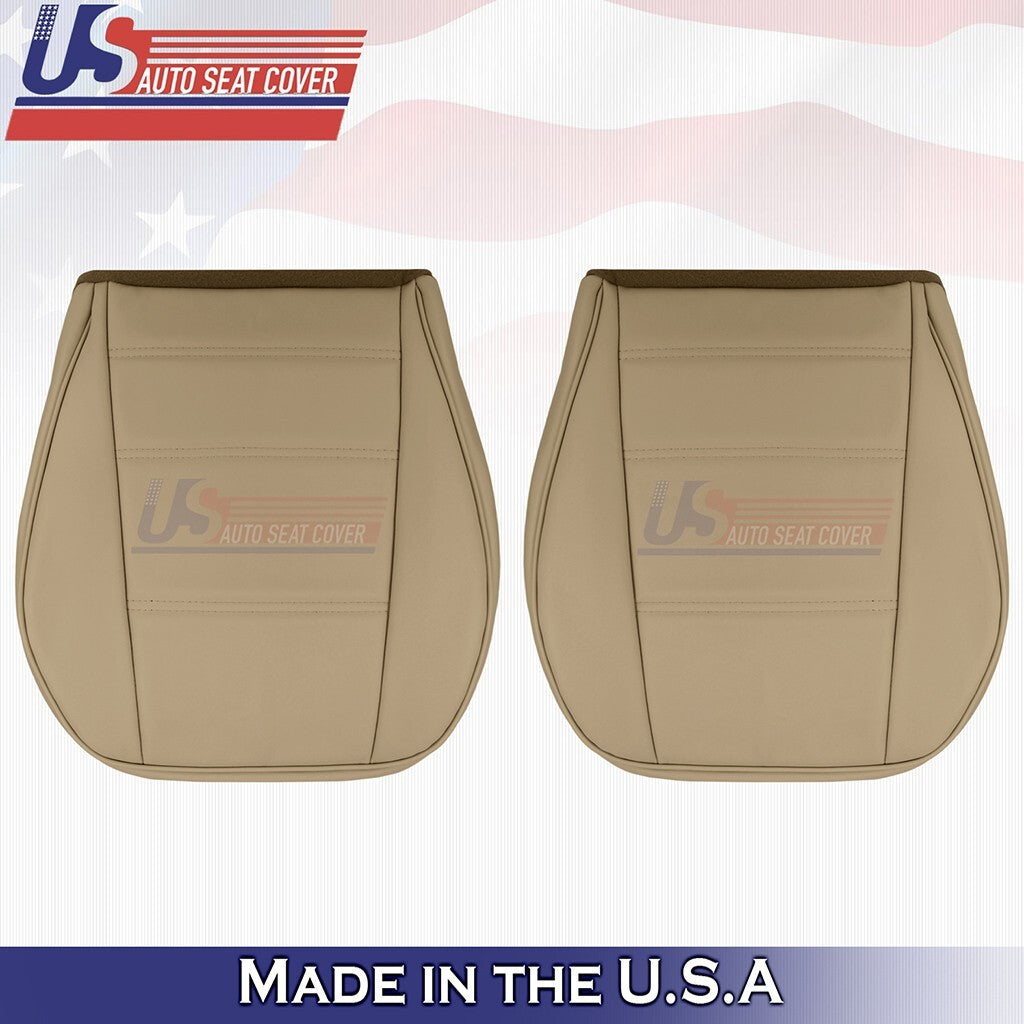 1999-2004 FOR Ford Mustang V6 Front DRIVER & PASSENGER Bottoms Leather Cover TAN