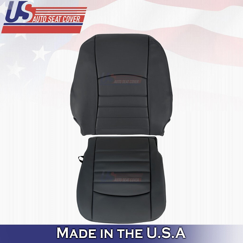 2016 2017 2018 For Dodge Ram ST Driver Top & Bottom Vinyl Seat Covers Black