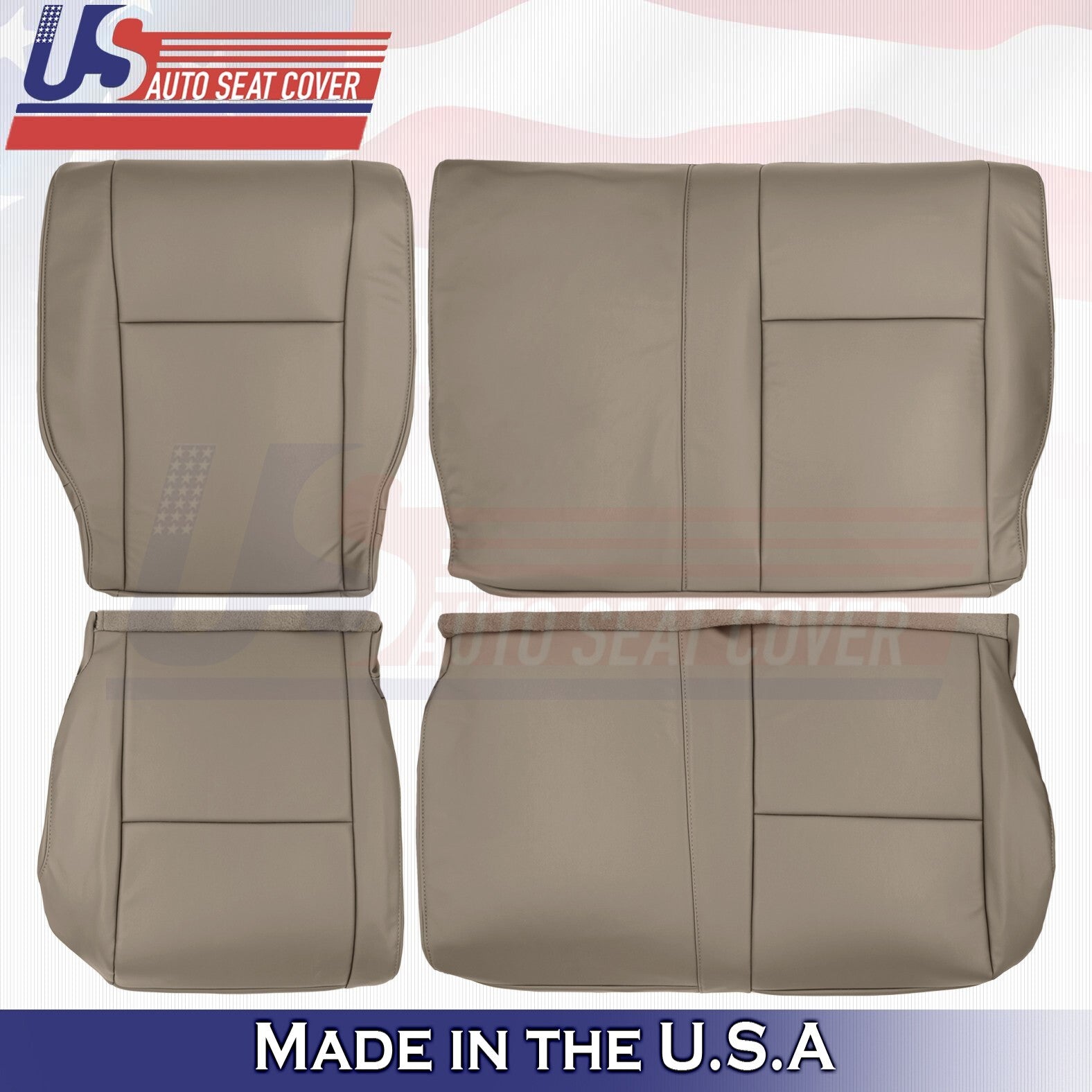2007-2010 Fits Toyota Tundra RearDriver&Passenger Bottoms&Tops Leather Cover Tan