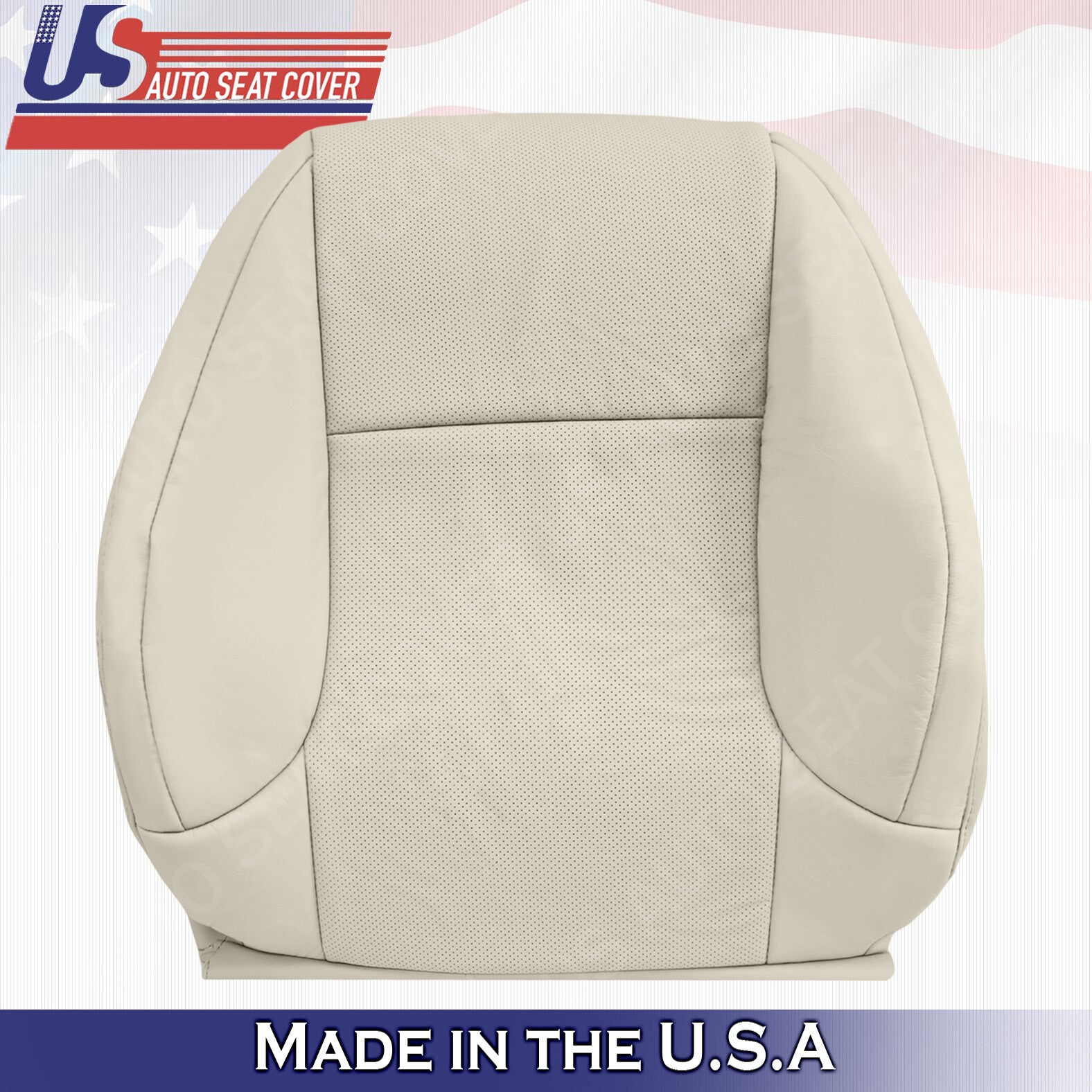Fits 2010 - 2017 Lexus GX460 FRONT TOPS Perforated Leather Seat Cover Ecru Tan