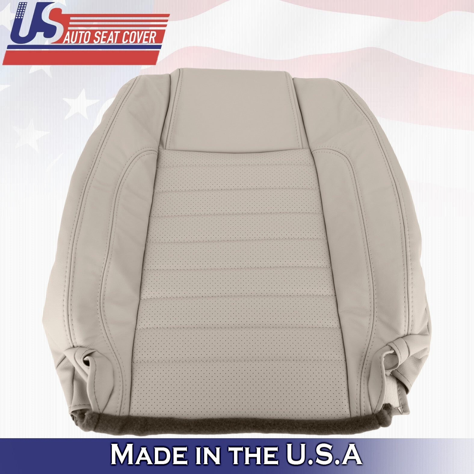 2010 to 2014 Fits Ford Mustang GT Driver Top & Bottom Perf Leather Covers Stone