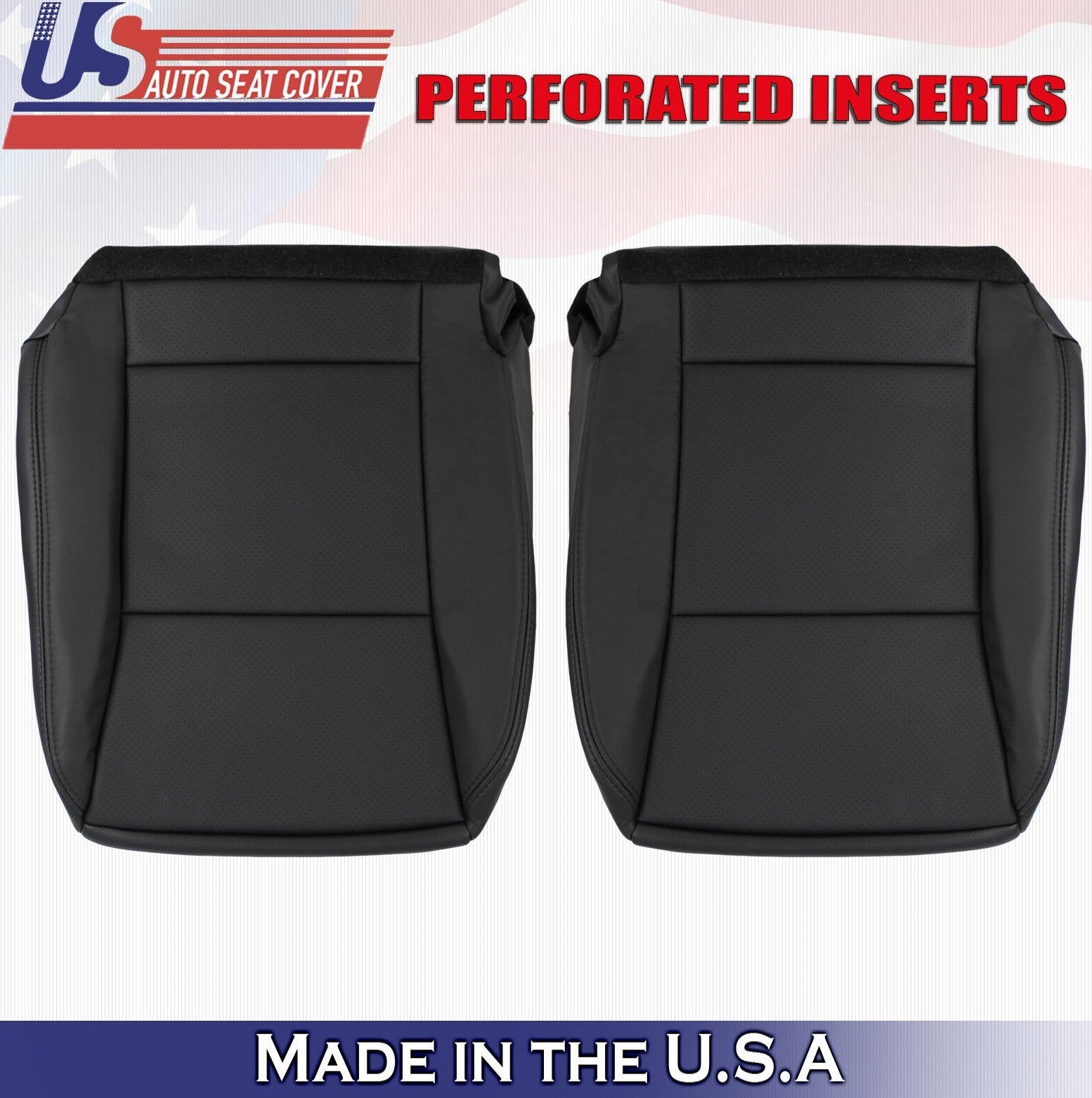 2010 For Ford Explorer Driver & Passenger Bottom Leather Seat Covers Black