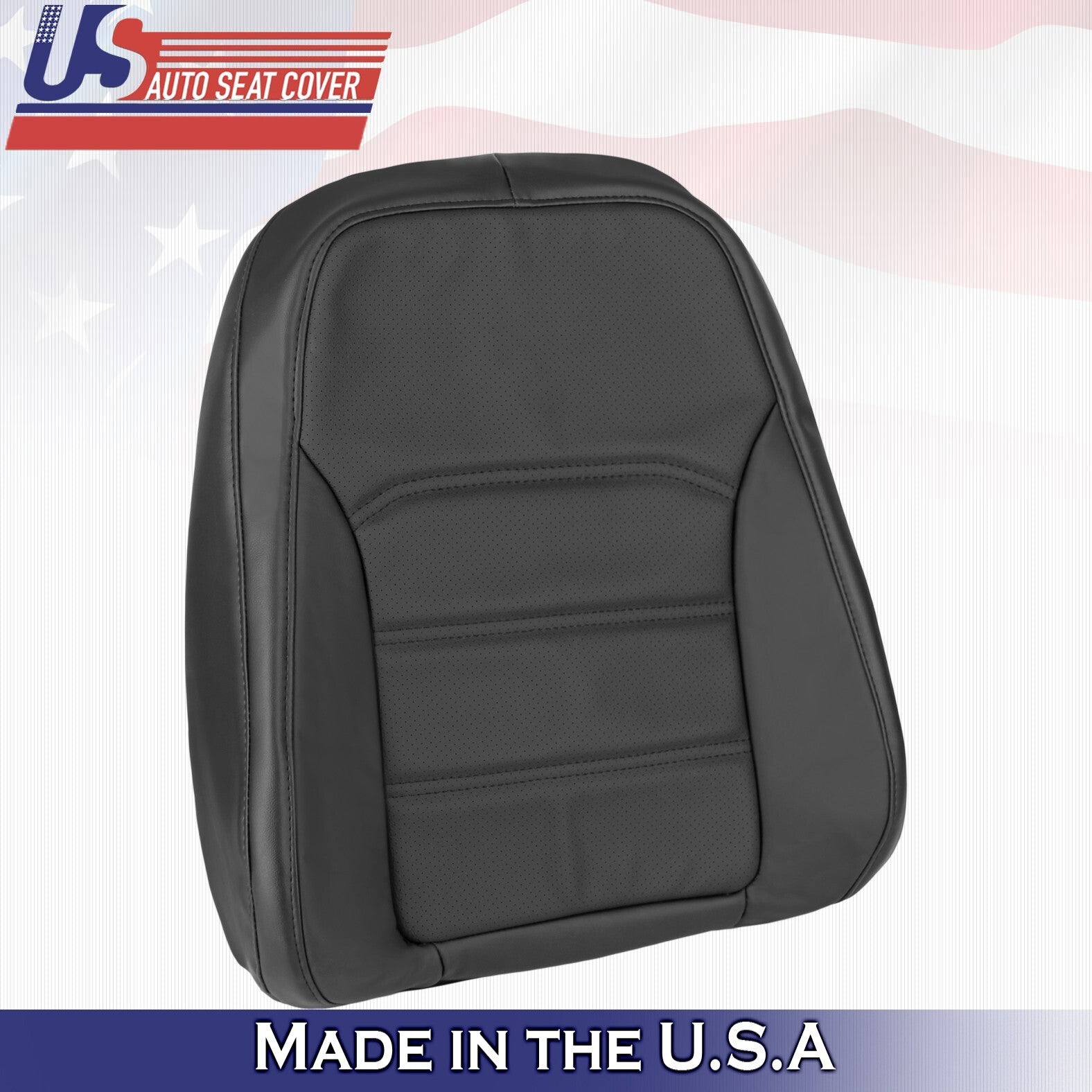 2012 to 2020 Fits Volkswagen Passat Driver Bottom & Top Leather Seat Cover Black