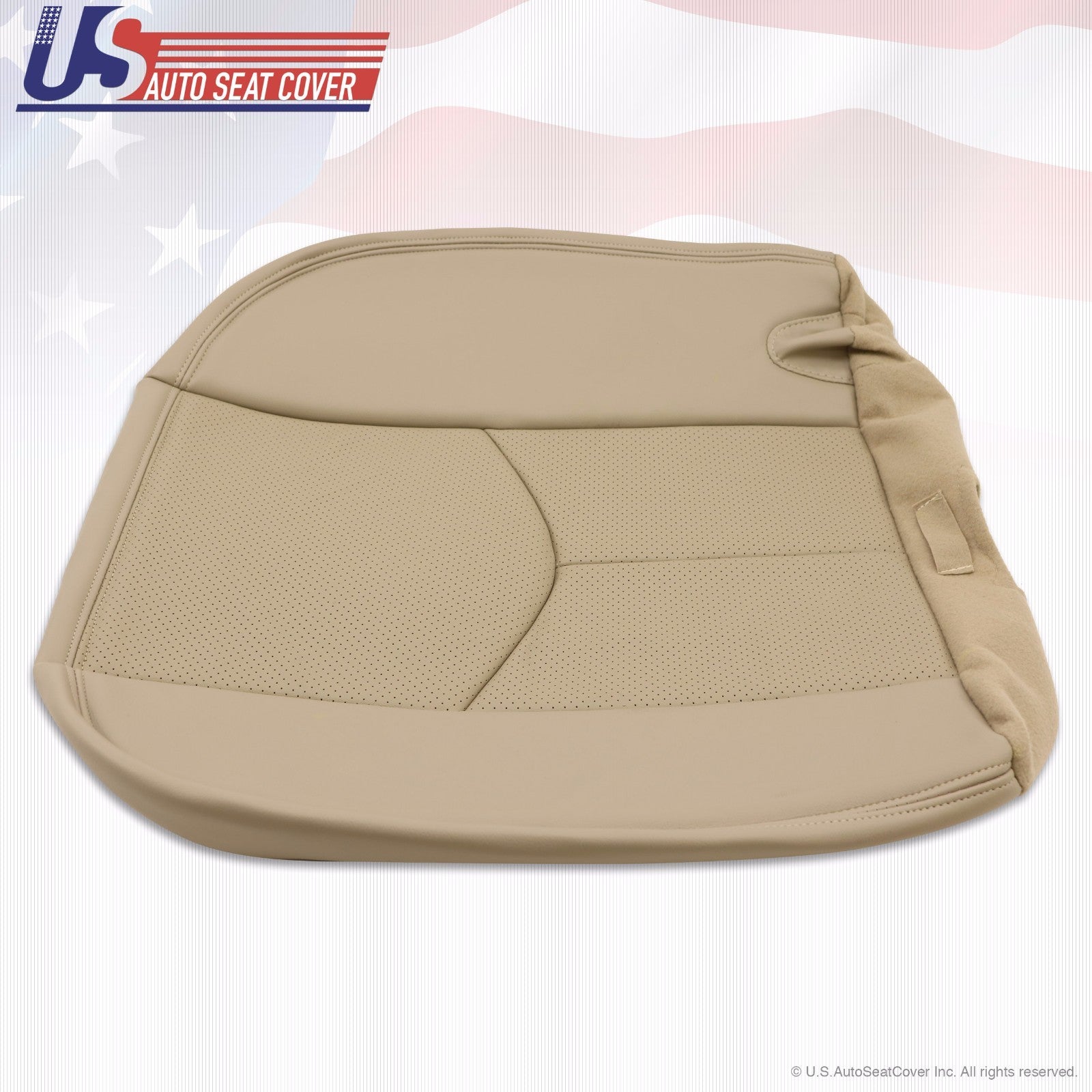 2003 2004 Cadillac Escalade 2nd Row Driver & Passenger Bottom Leather Cover Tan