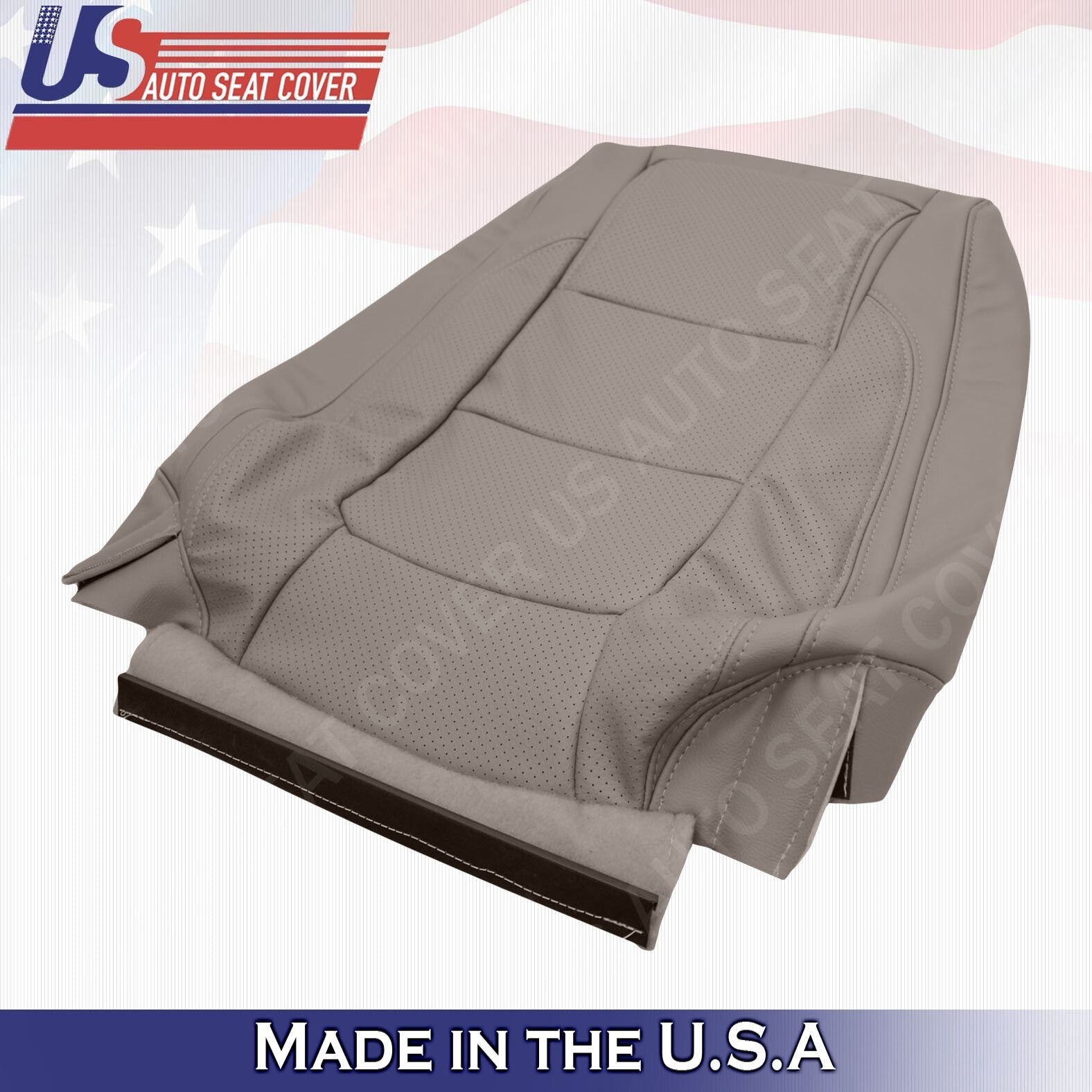 2011 to 2015 Fits Ford Explorer Driver Top & Bottom Leather Seat Cover Gray