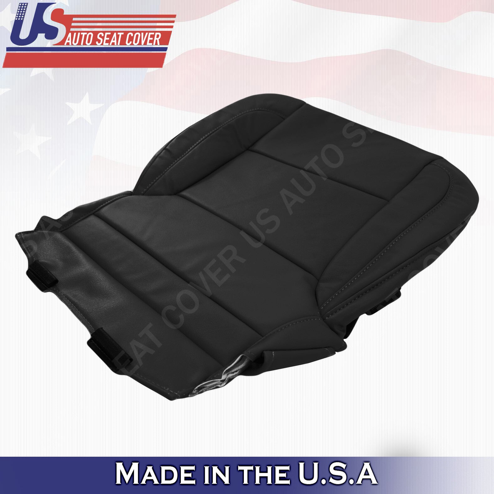 2015-2018 Chevy/GMC Tahoe, Suburban, Driver Bottom Leather Seat Cover Black