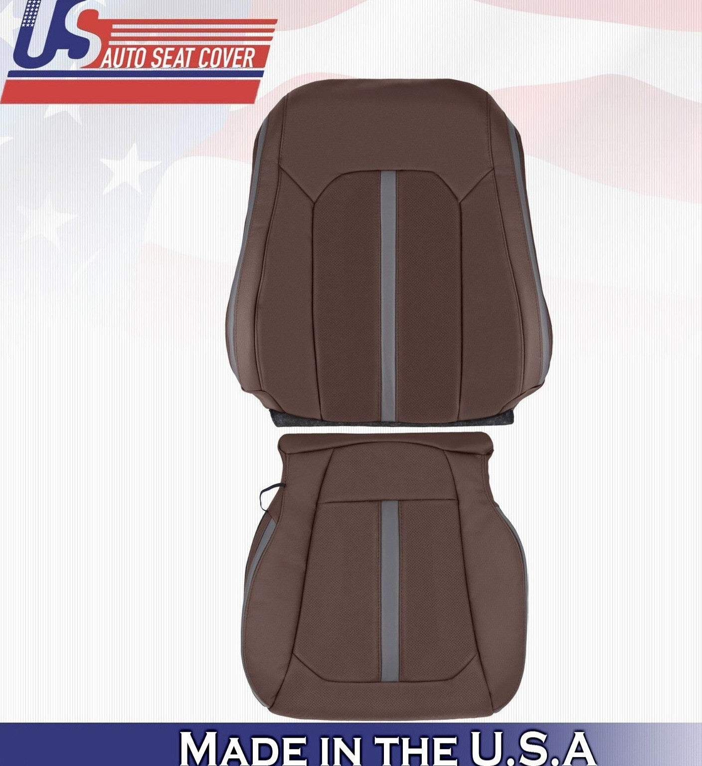 2020 For Ford F150 Platinum Passenger top & Bottom Leather Seat Covers Brown