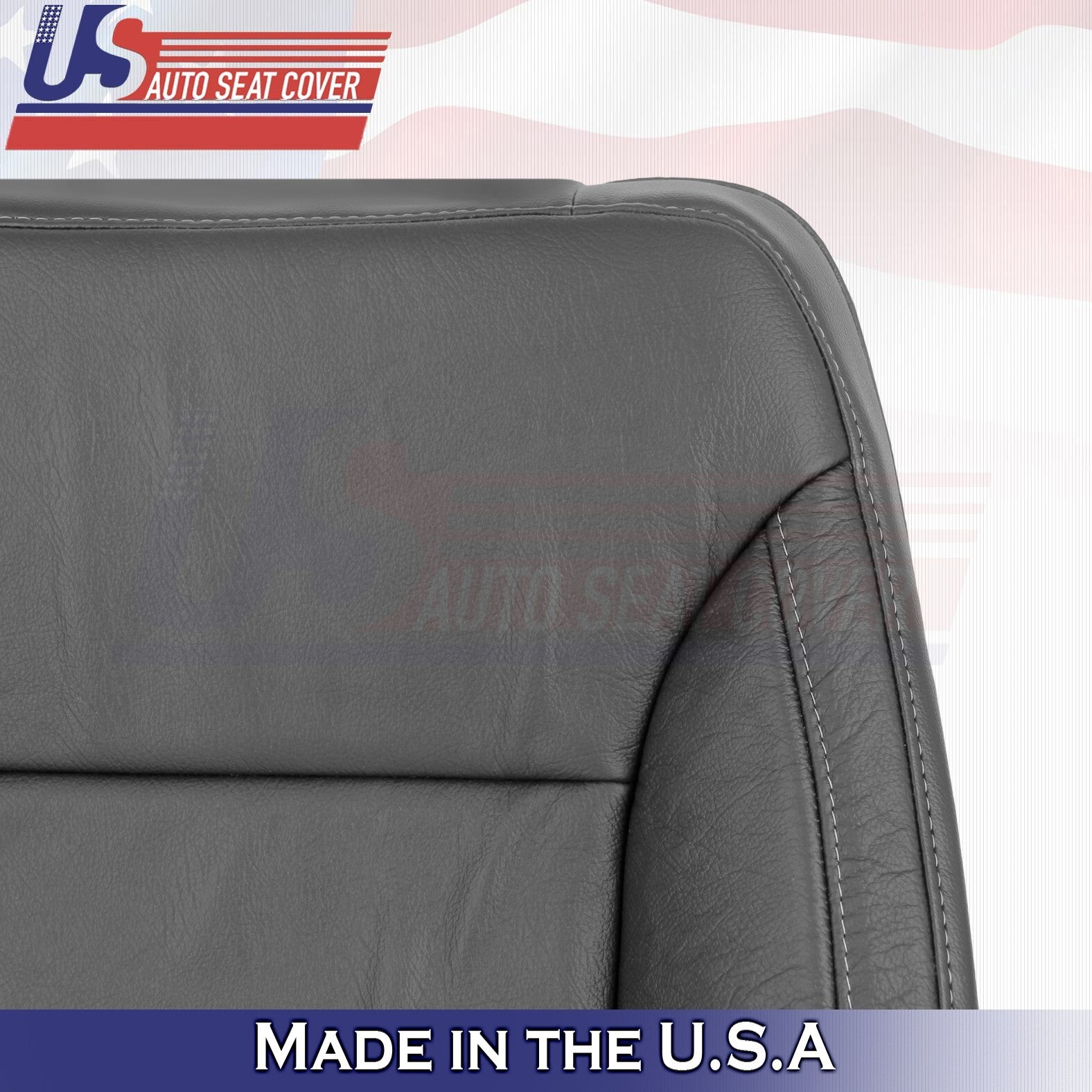 2019 2020 For Chevy Silverado 1500 WT Front Passenger Top Leather Seat Cover BLK
