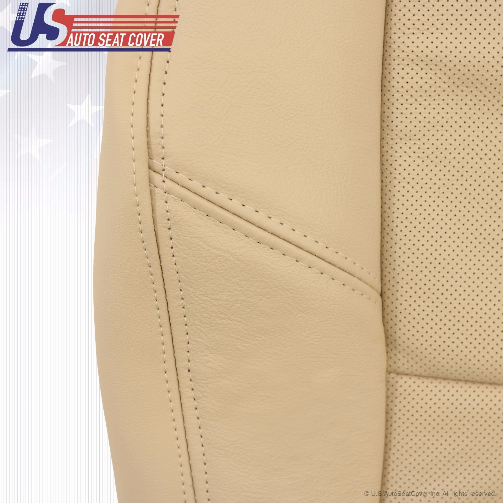 07 08 09 Escalade 2nd Row Driver Side Bottom Perforated Leather Seat Cover TAN
